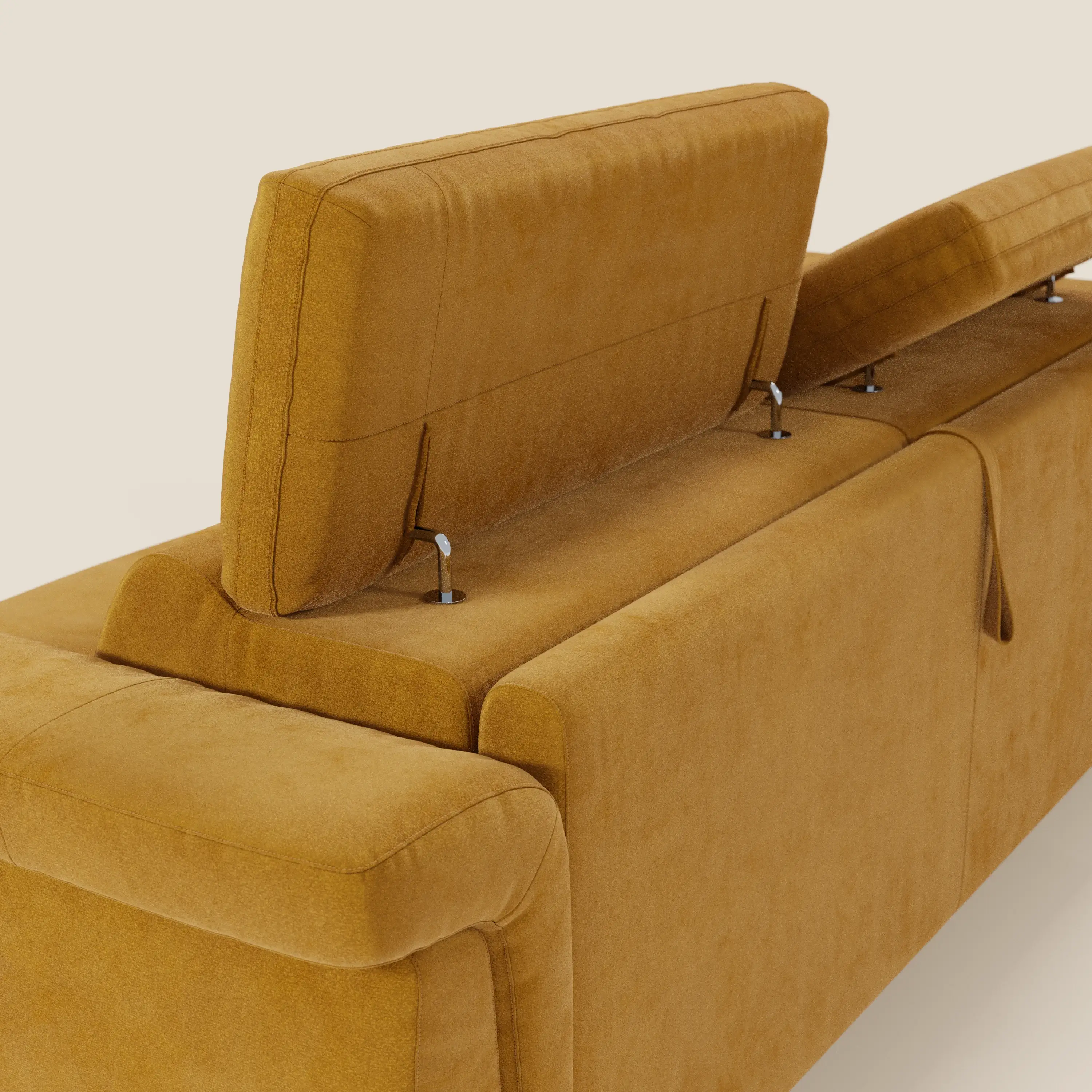 Capri canapé convertible design avec pieds hauts - têtières réglables en tissu raffiné effet velours détachable T30 - Image 59