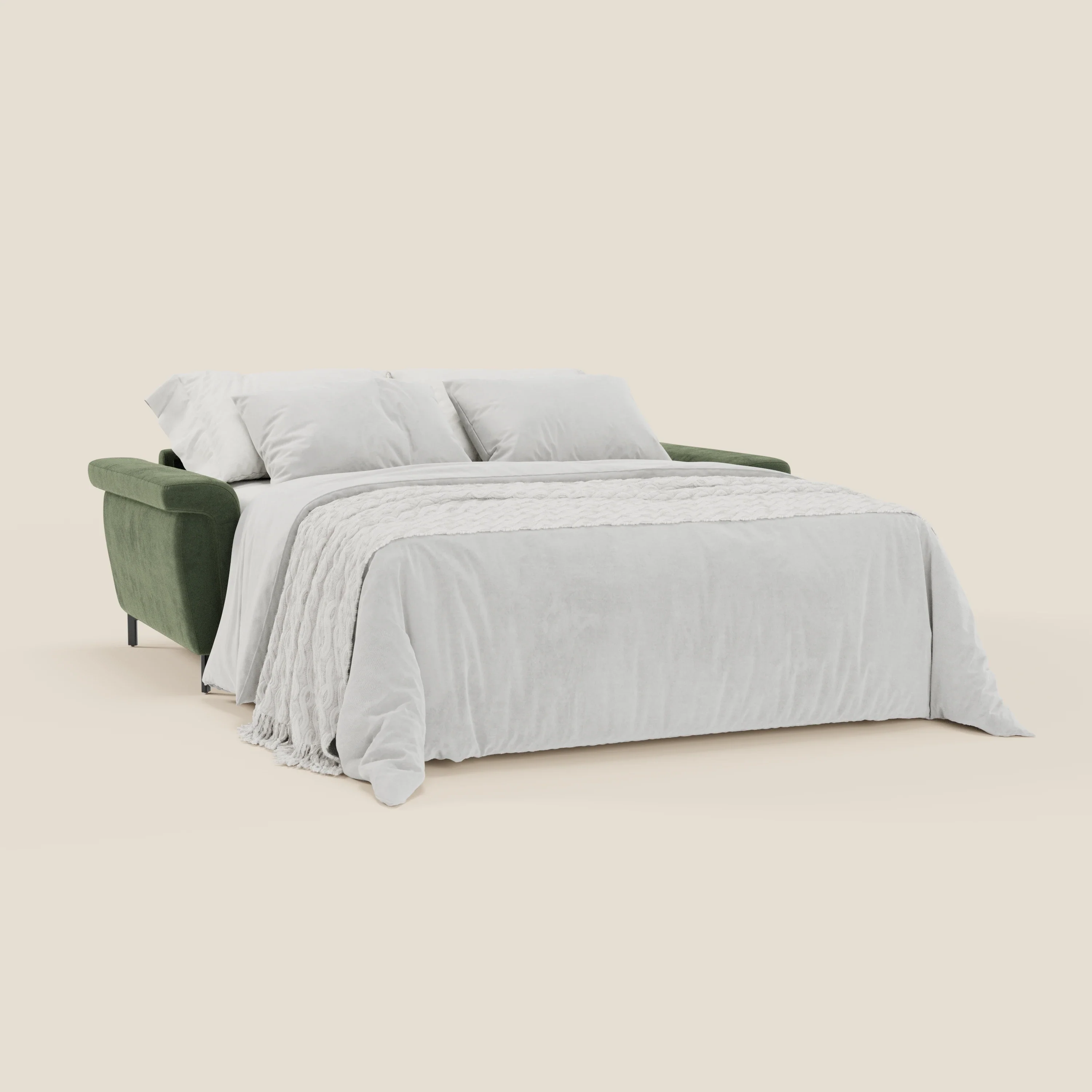 Capri canapé convertible design avec pieds hauts - têtières réglables en tissu raffiné effet velours détachable T30 - Image 6