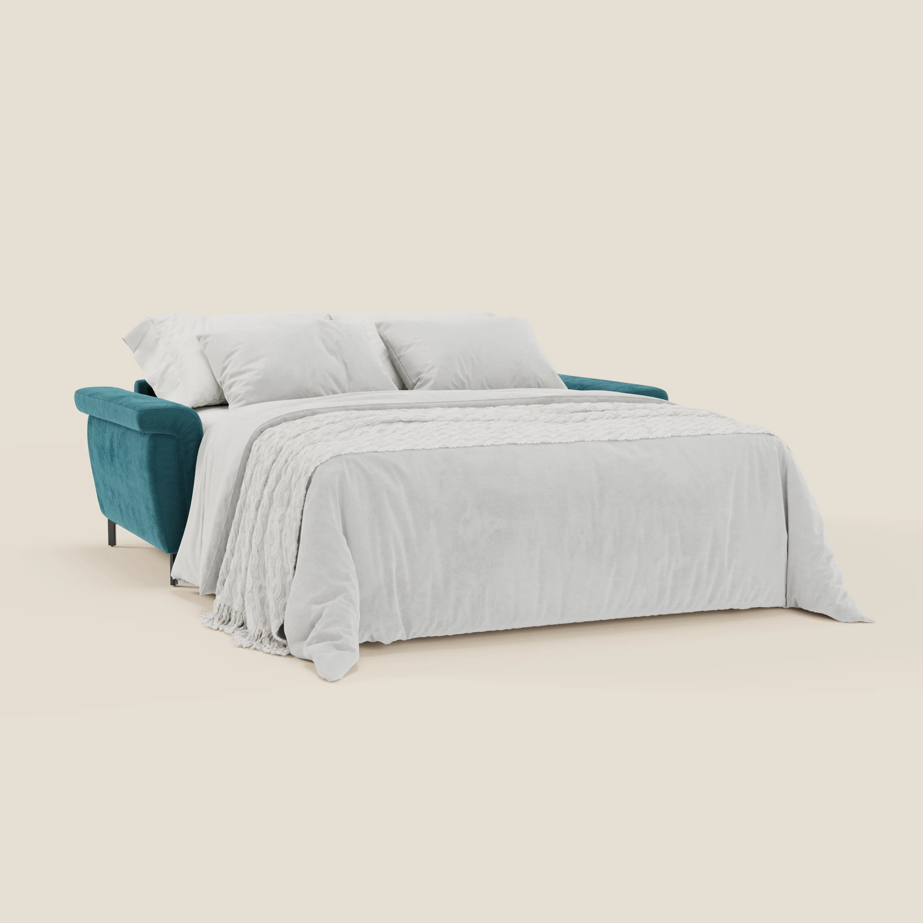 Capri canapé convertible design avec pieds hauts - têtières réglables en tissu raffiné effet velours détachable T30 - Image 66