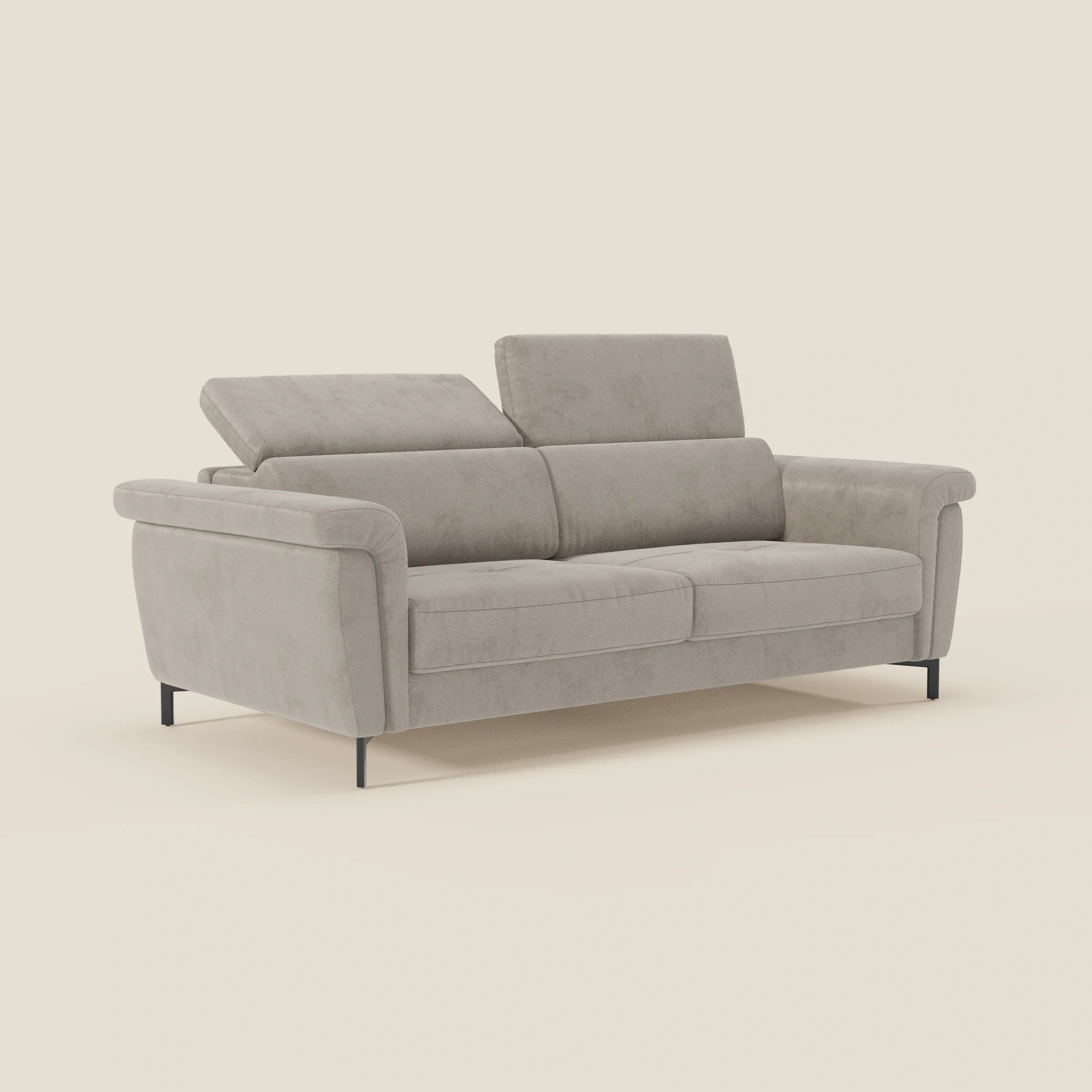 Capri canapé convertible design avec pieds hauts - têtières réglables en tissu raffiné effet velours détachable T30 - Image 77