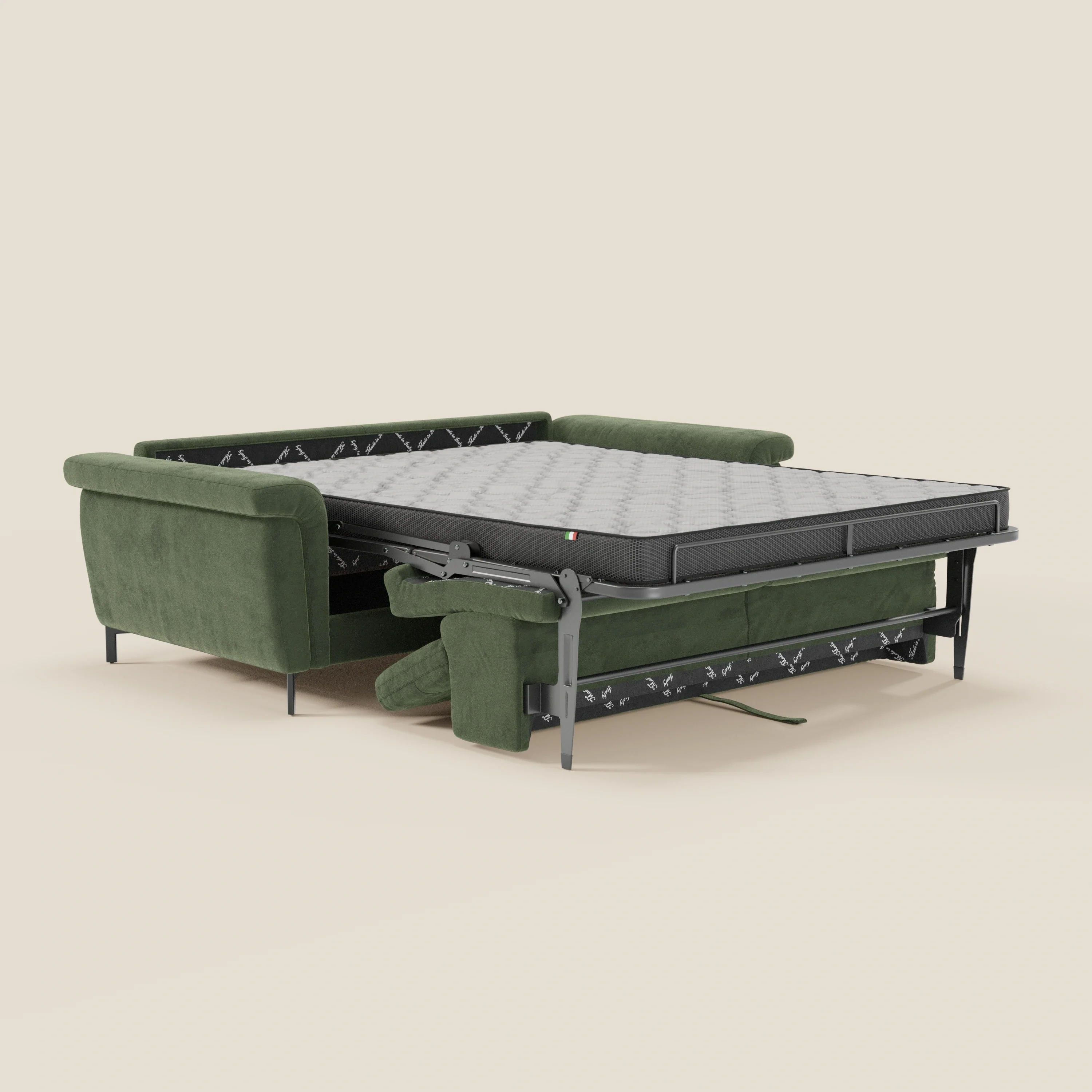 Capri canapé convertible design avec pieds hauts - têtières réglables en tissu raffiné effet velours détachable T30 - Image 8