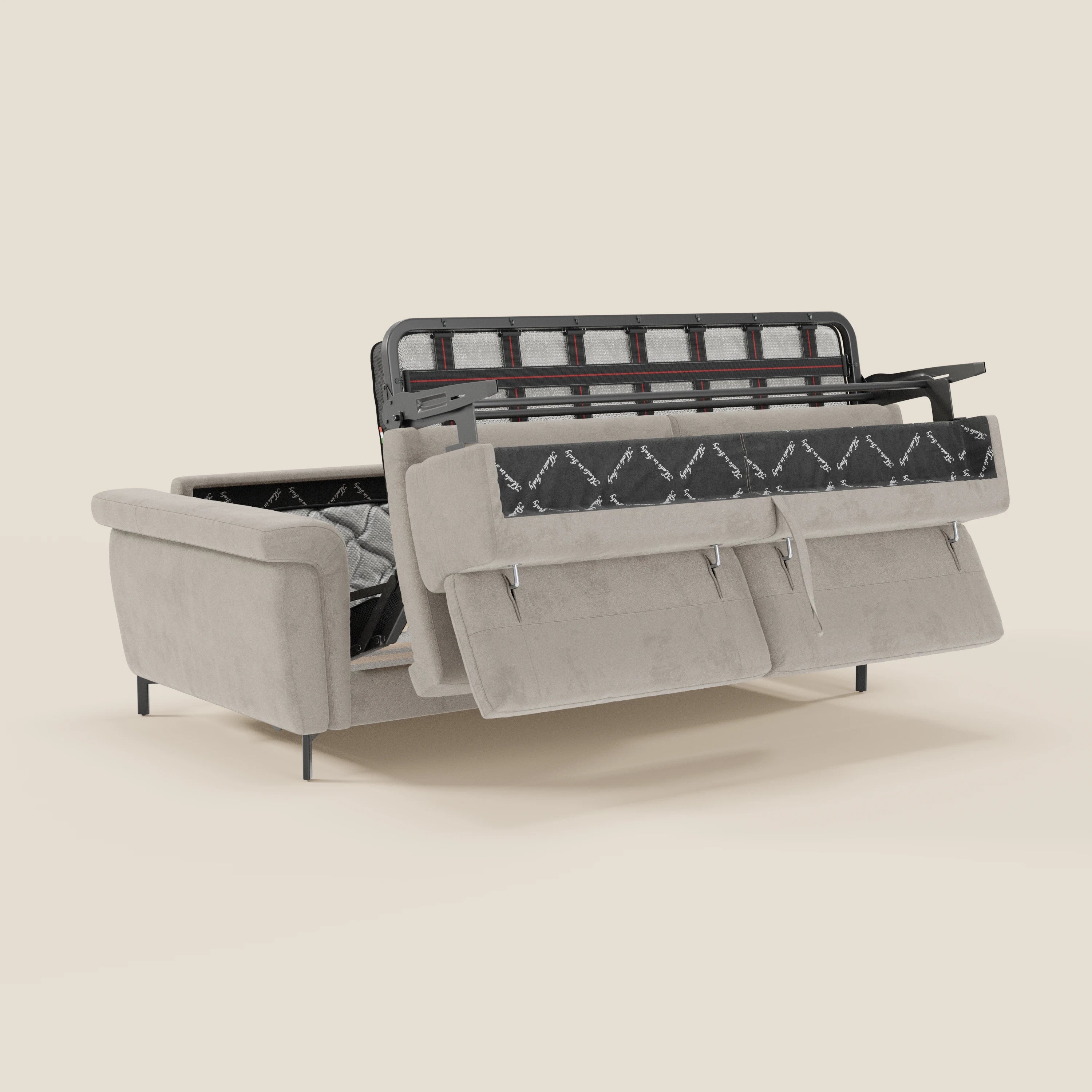 Capri canapé convertible design avec pieds hauts - têtières réglables en tissu raffiné effet velours détachable T30 - Image 81