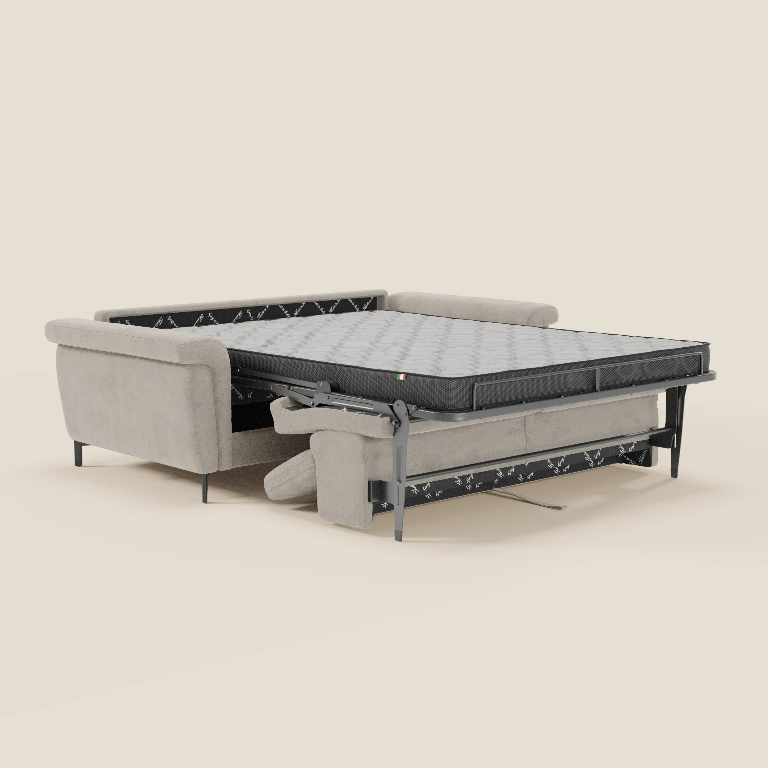 Capri canapé convertible design avec pieds hauts - têtières réglables en tissu raffiné effet velours détachable T30 - Image 82