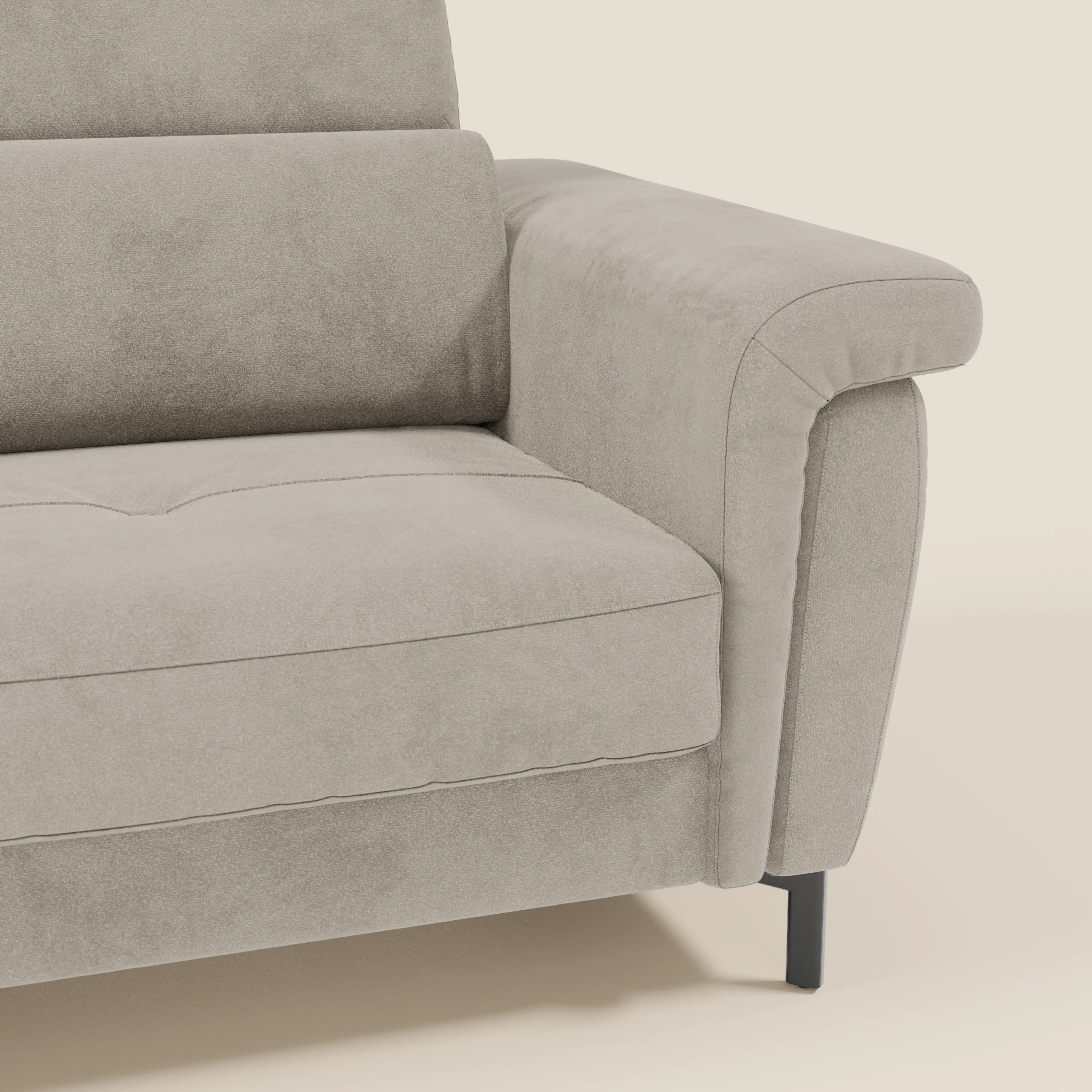 Capri canapé convertible design avec pieds hauts - têtières réglables en tissu raffiné effet velours détachable T30 - Image 83