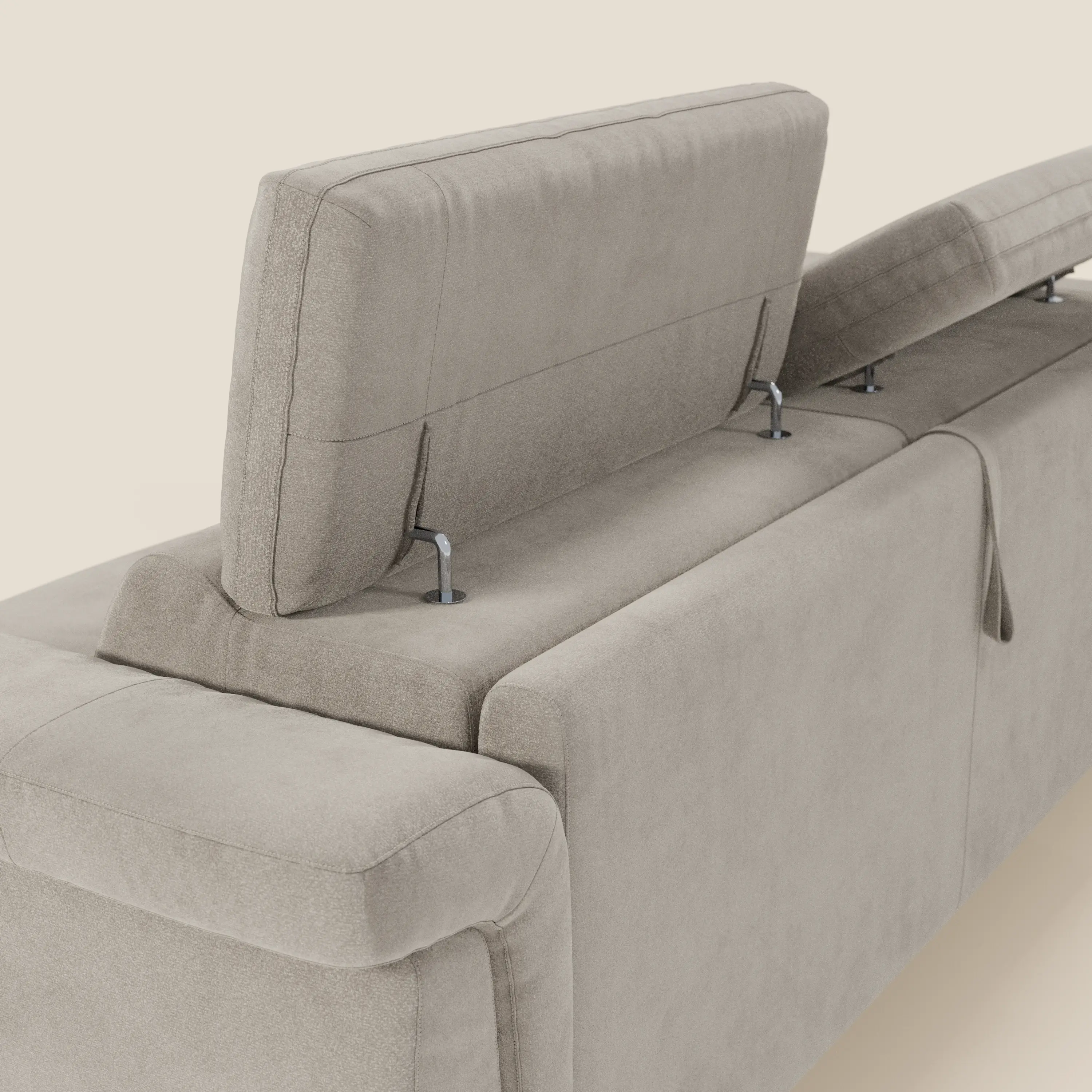 Capri canapé convertible design avec pieds hauts - têtières réglables en tissu raffiné effet velours détachable T30 - Image 84