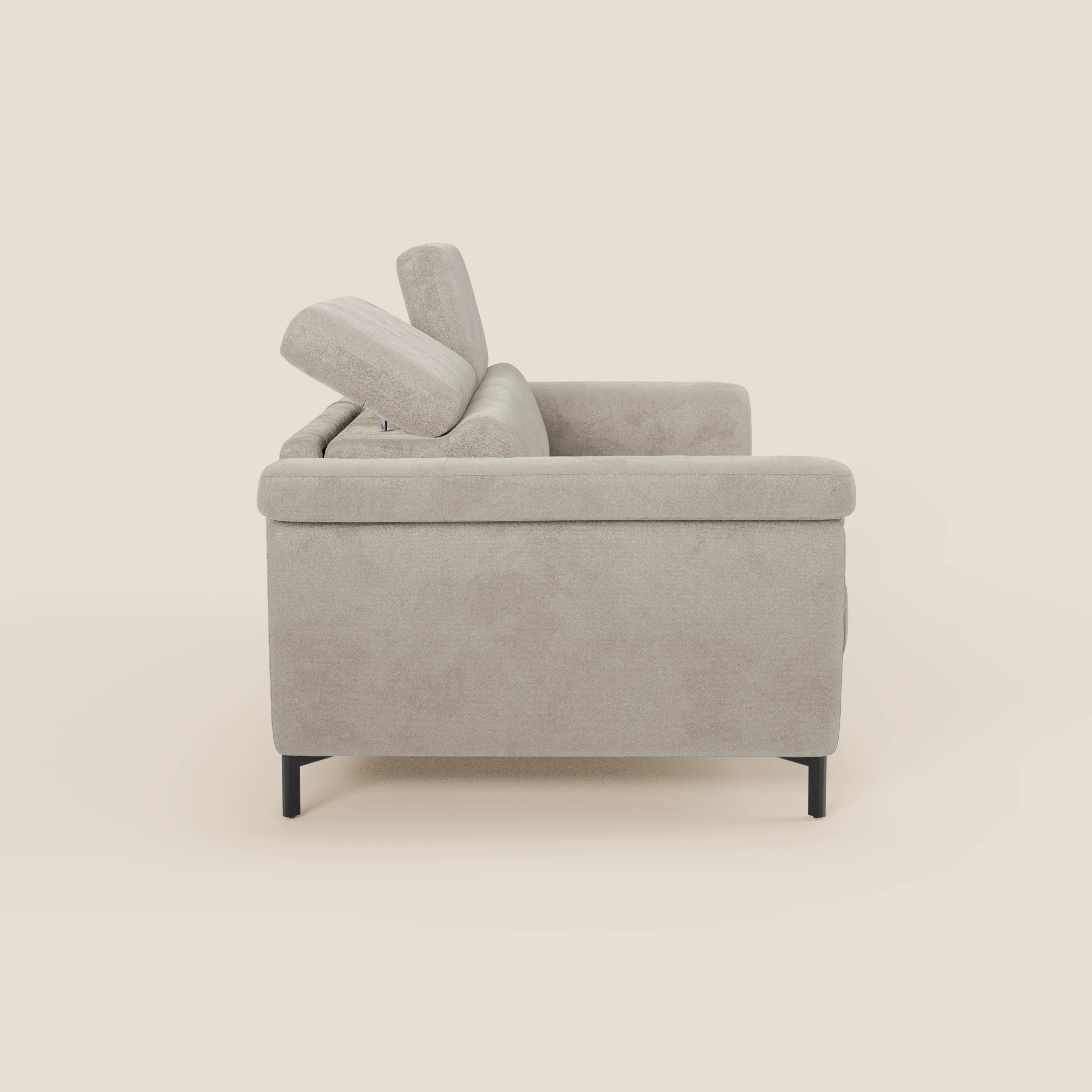 Capri canapé convertible design avec pieds hauts - têtières réglables en tissu raffiné effet velours détachable T30 - Image 85