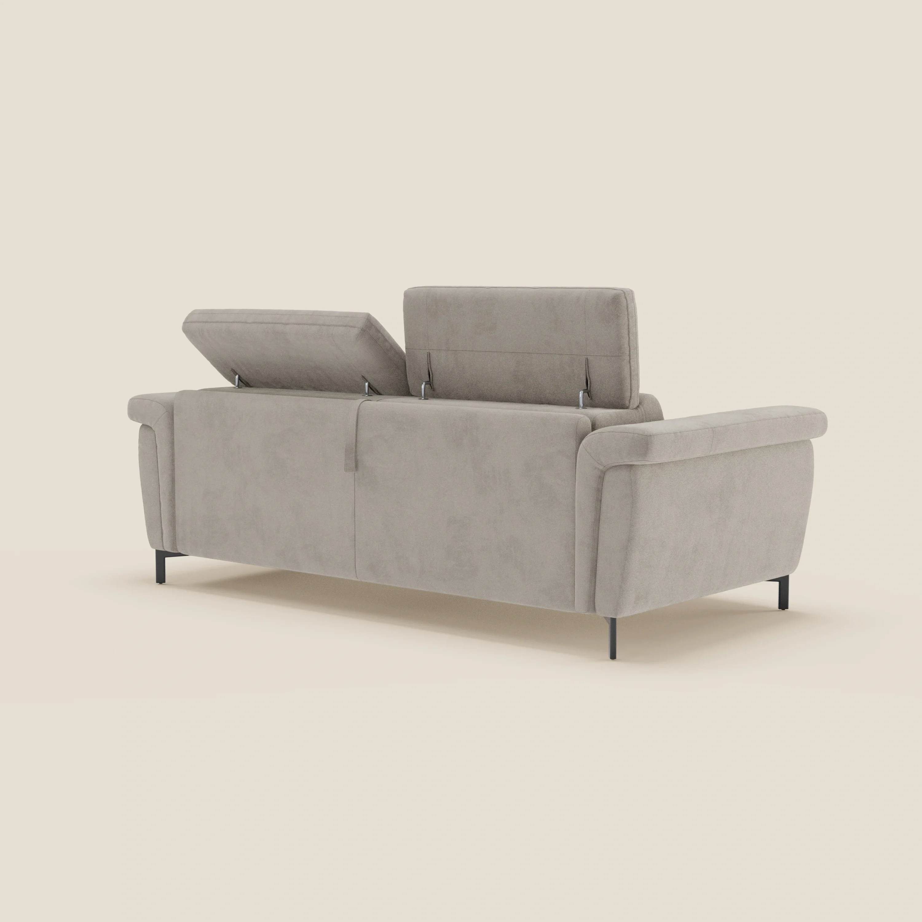 Capri canapé convertible design avec pieds hauts - têtières réglables en tissu raffiné effet velours détachable T30 - Image 86