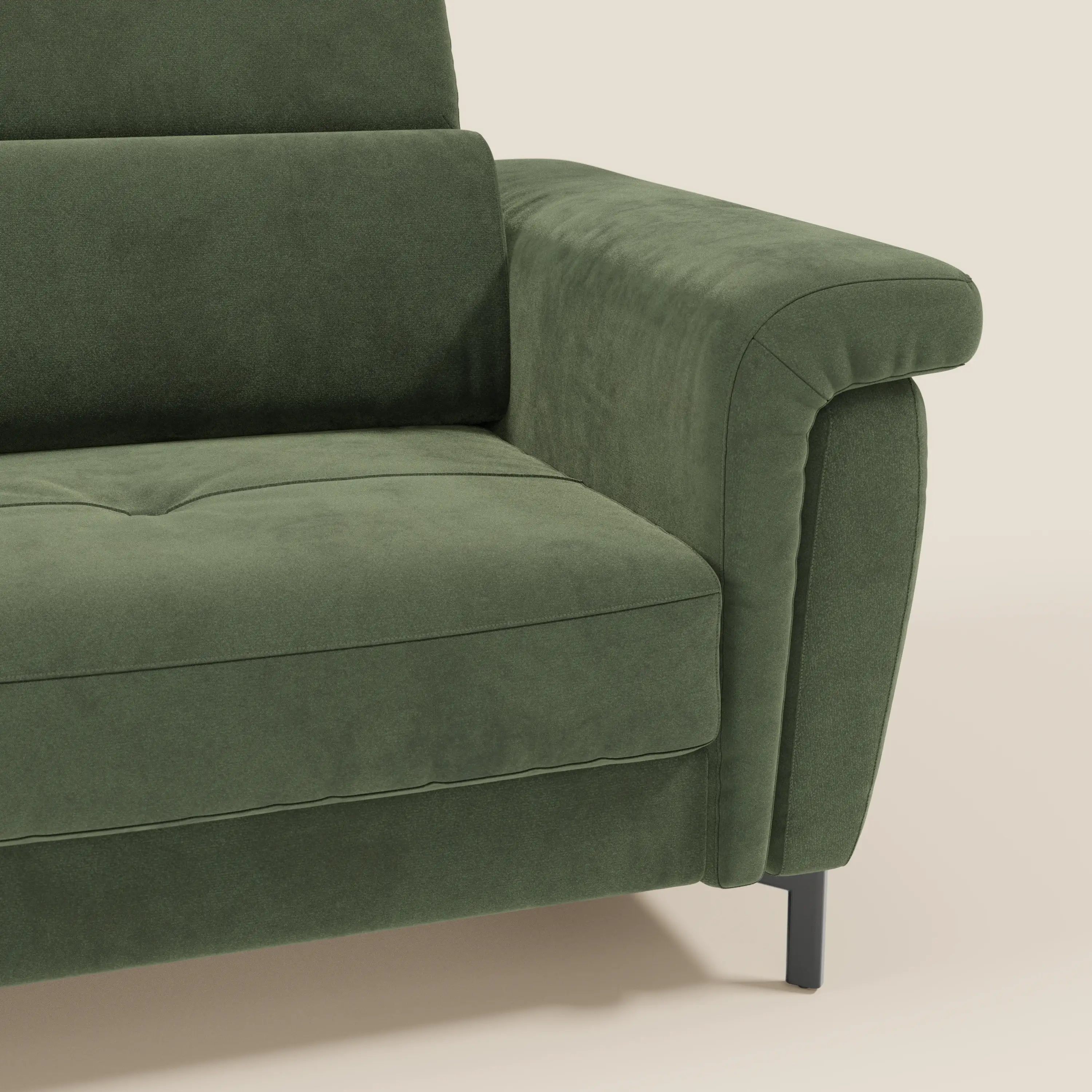 Capri canapé convertible design avec pieds hauts - têtières réglables en tissu raffiné effet velours détachable T30 - Image 9