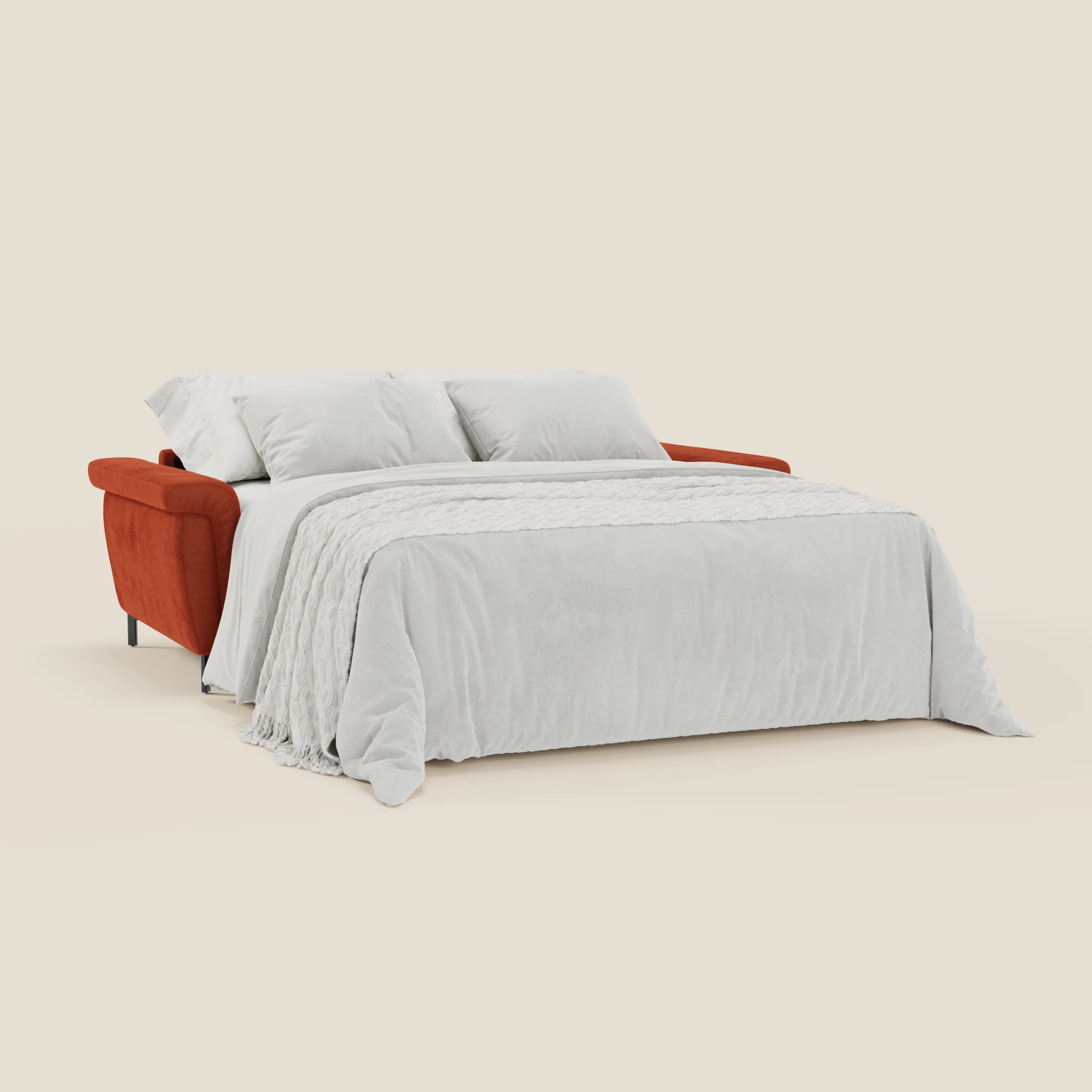 Capri canapé convertible design avec pieds hauts - têtières réglables en tissu raffiné effet velours détachable T30 - Image 90
