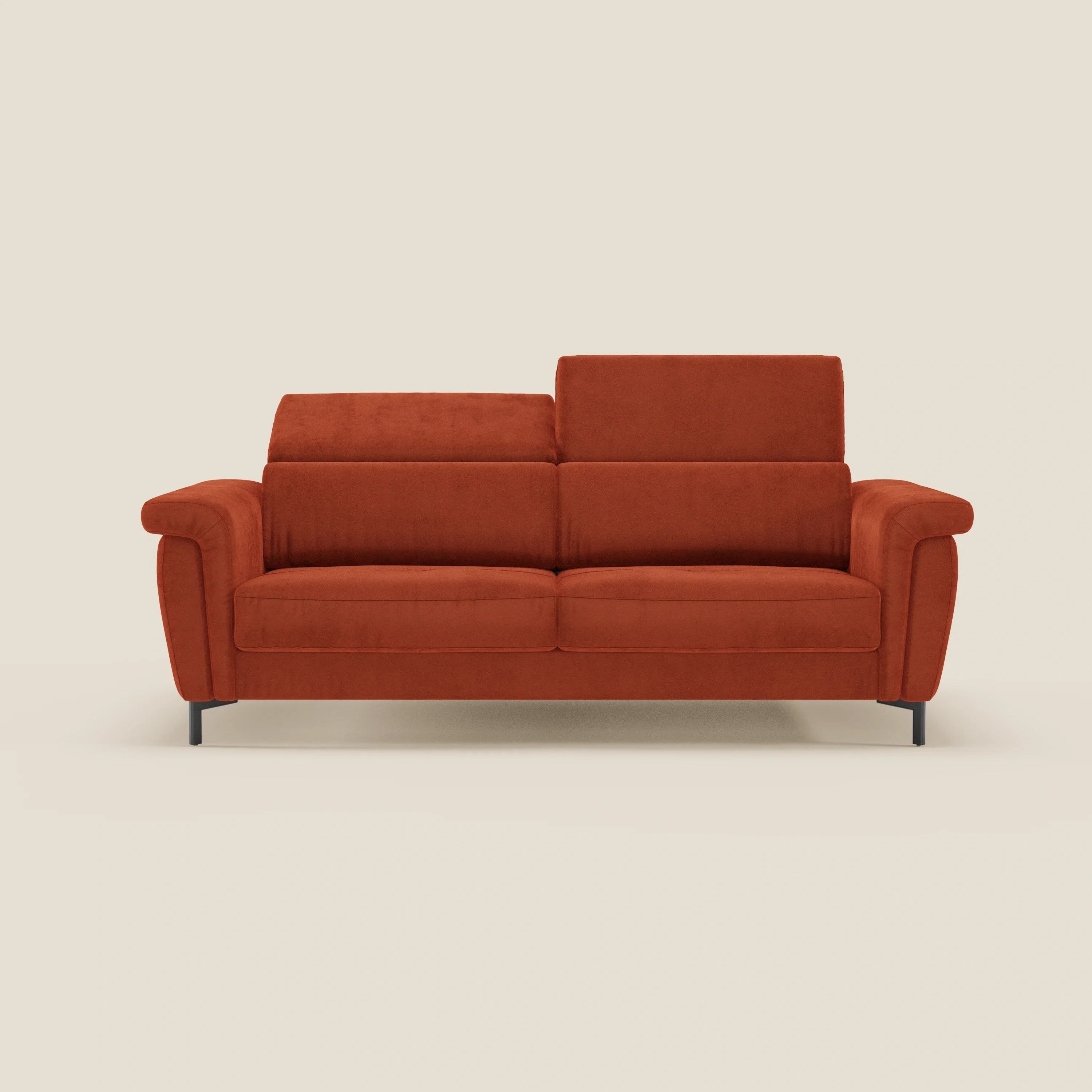 Capri canapé convertible design avec pieds hauts - têtières réglables en tissu raffiné effet velours détachable T30 - Image 91