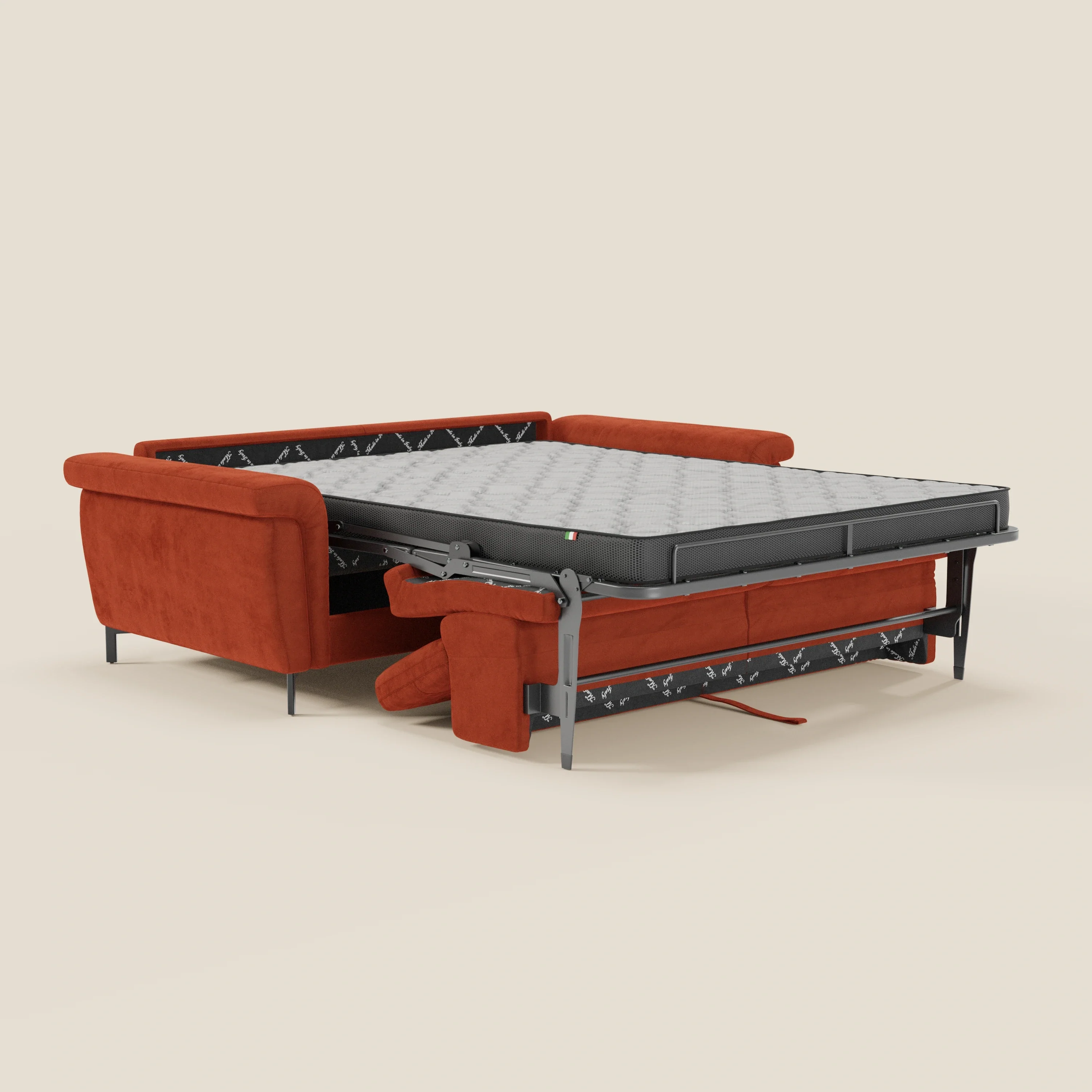 Capri canapé convertible design avec pieds hauts - têtières réglables en tissu raffiné effet velours détachable T30 - Image 94