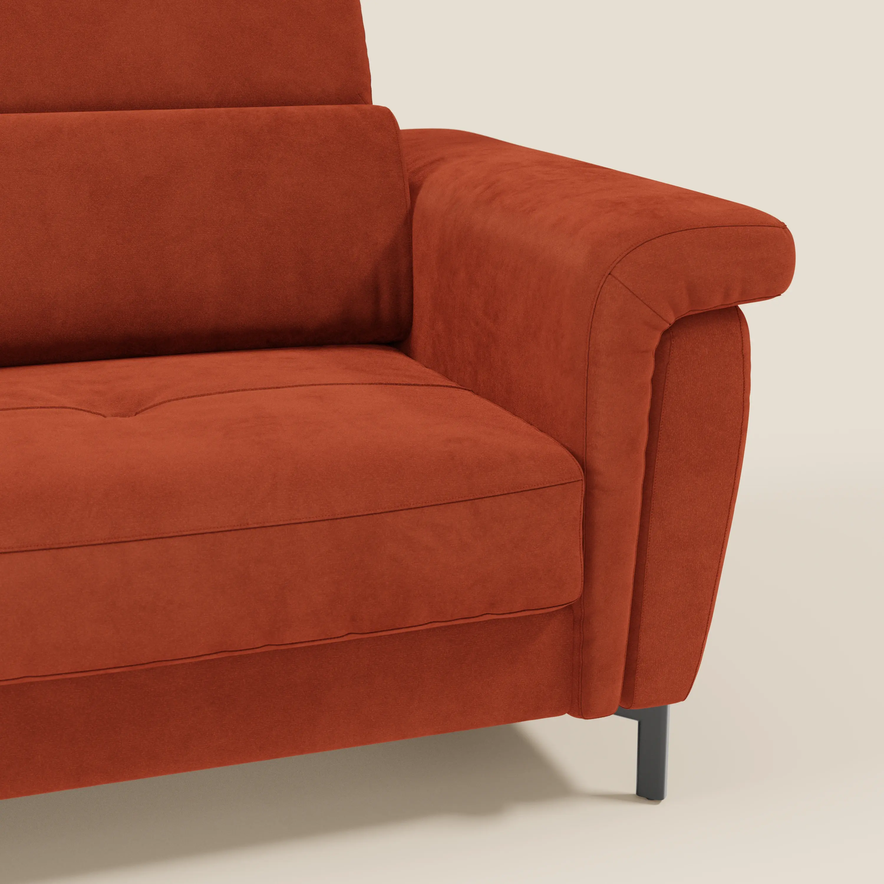Capri canapé convertible design avec pieds hauts - têtières réglables en tissu raffiné effet velours détachable T30 - Image 95