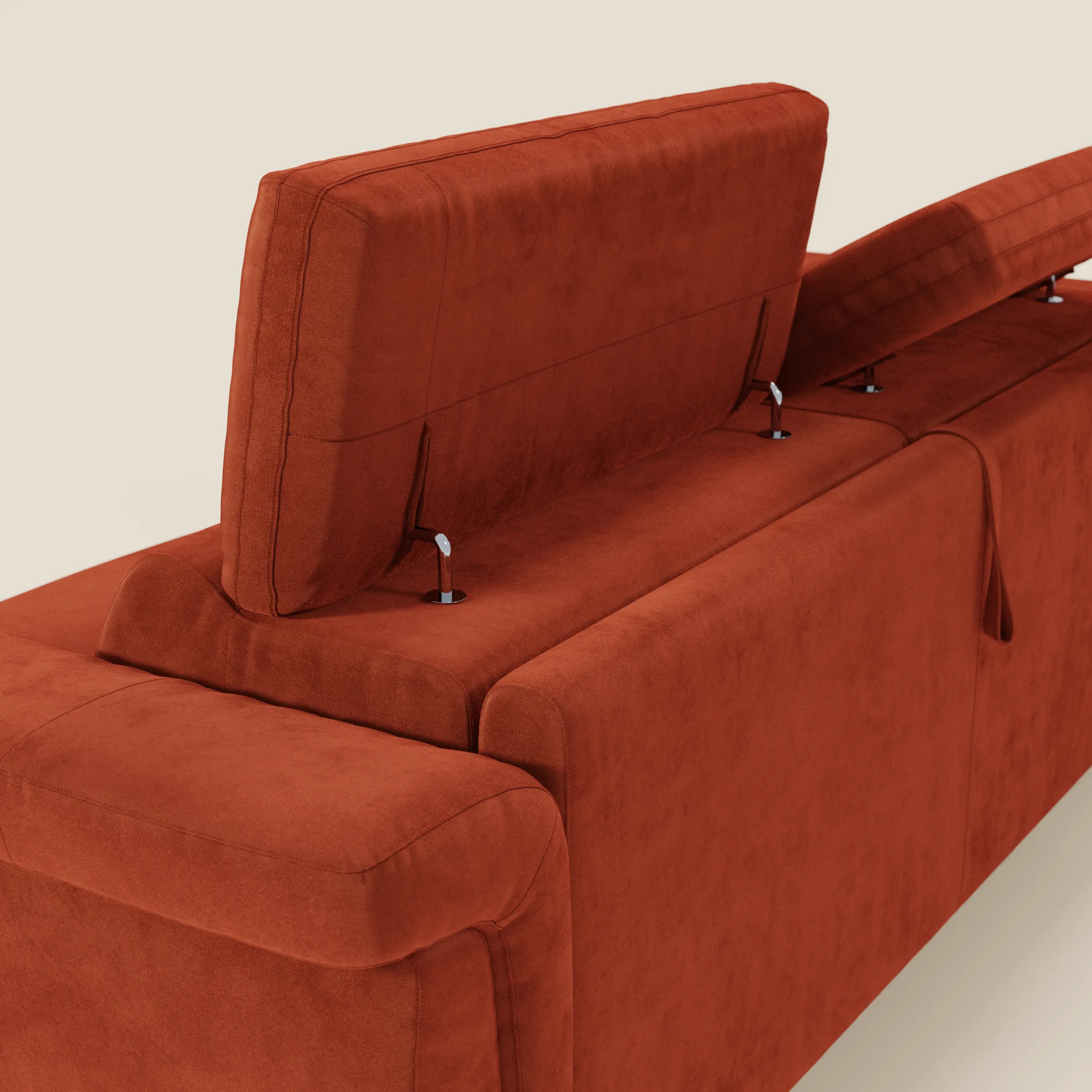 Capri canapé convertible design avec pieds hauts - têtières réglables en tissu raffiné effet velours détachable T30 - Image 96