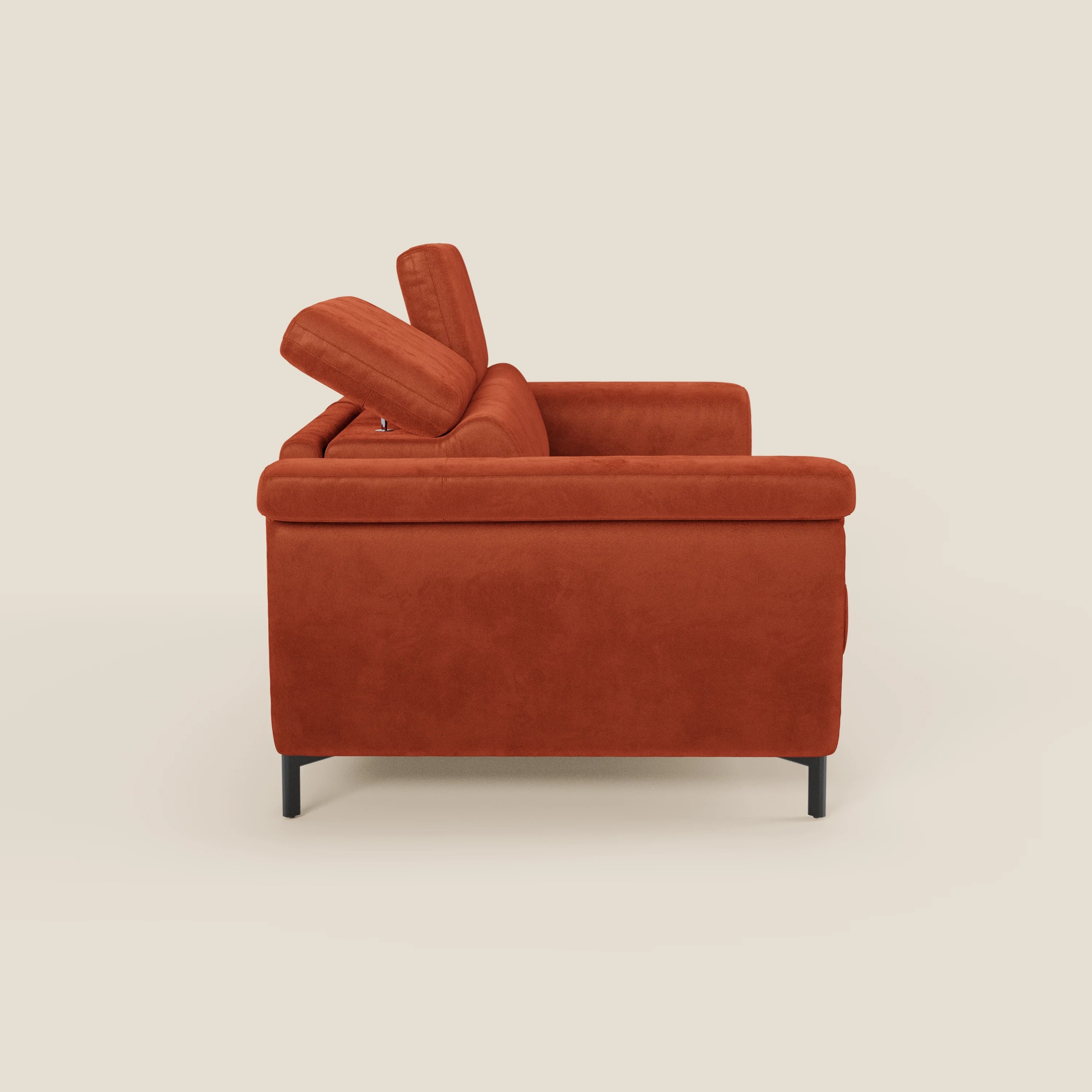 Capri canapé convertible design avec pieds hauts - têtières réglables en tissu raffiné effet velours détachable T30 - Image 97