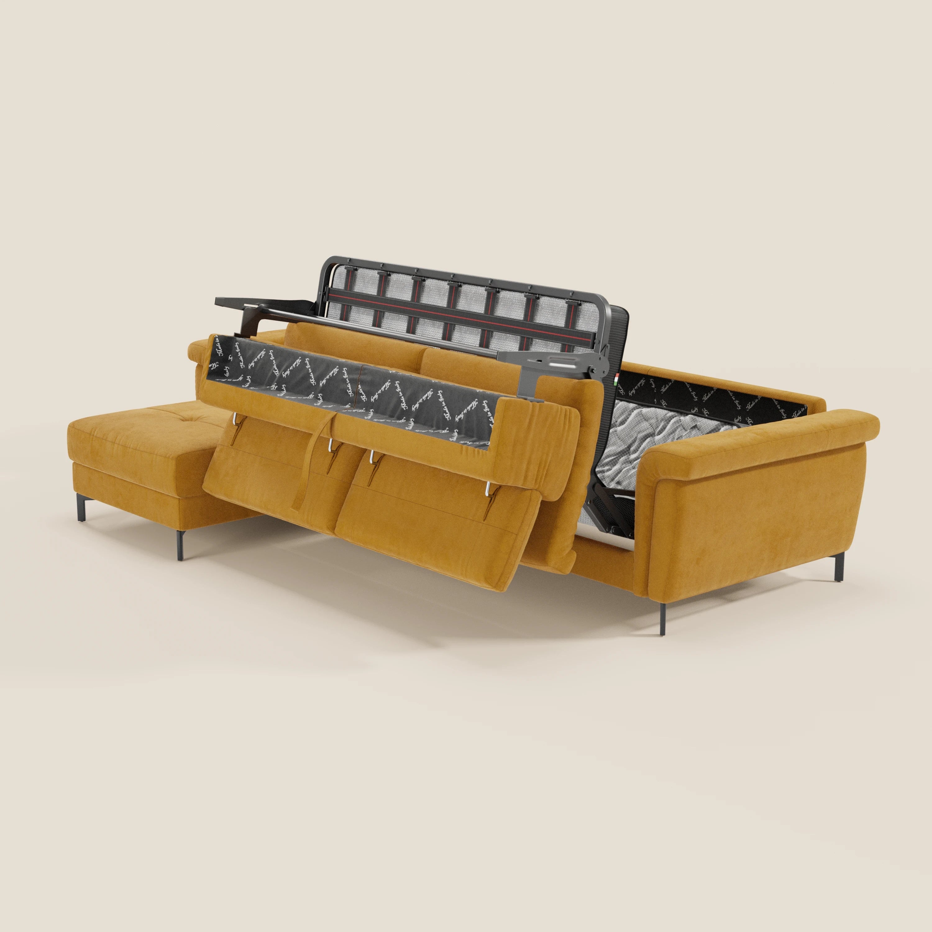 Capri canapé convertible avec méridienne coffre et têtières réglables - Tissu Effet Velours Détachable T30 - Image 107
