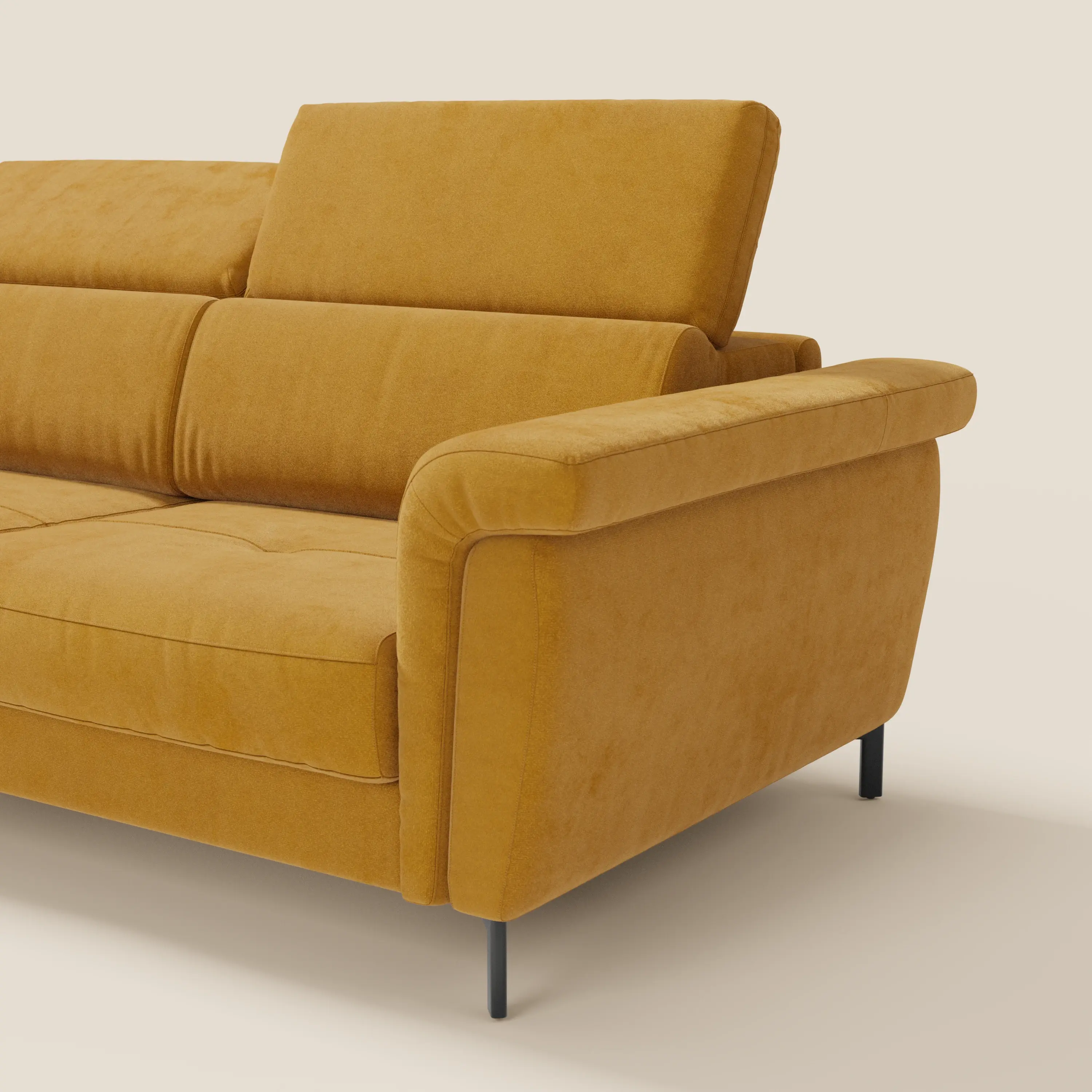 Capri canapé convertible avec méridienne coffre et têtières réglables - Tissu Effet Velours Détachable T30 - Image 109