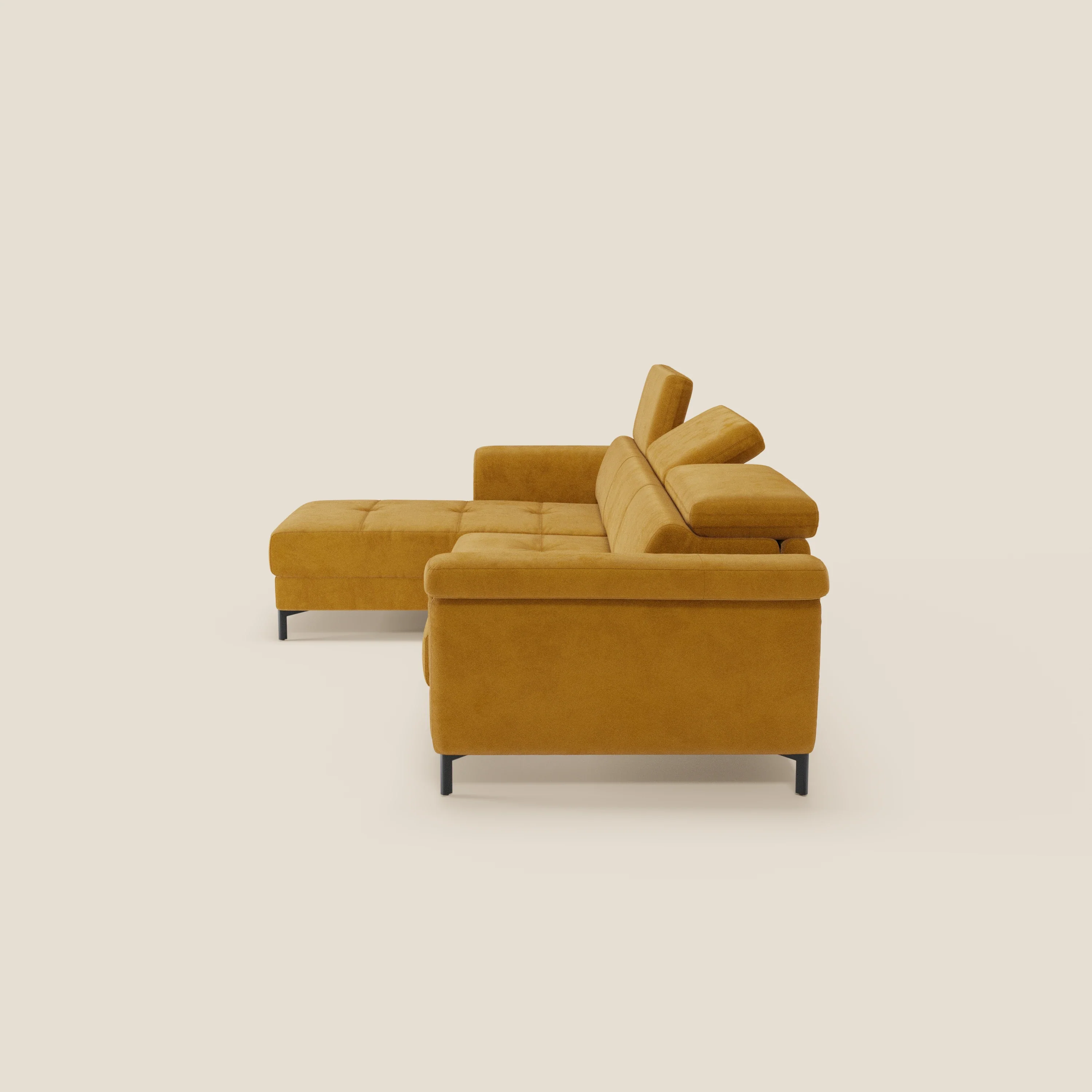 Capri canapé convertible avec méridienne coffre et têtières réglables - Tissu Effet Velours Détachable T30 - Image 110