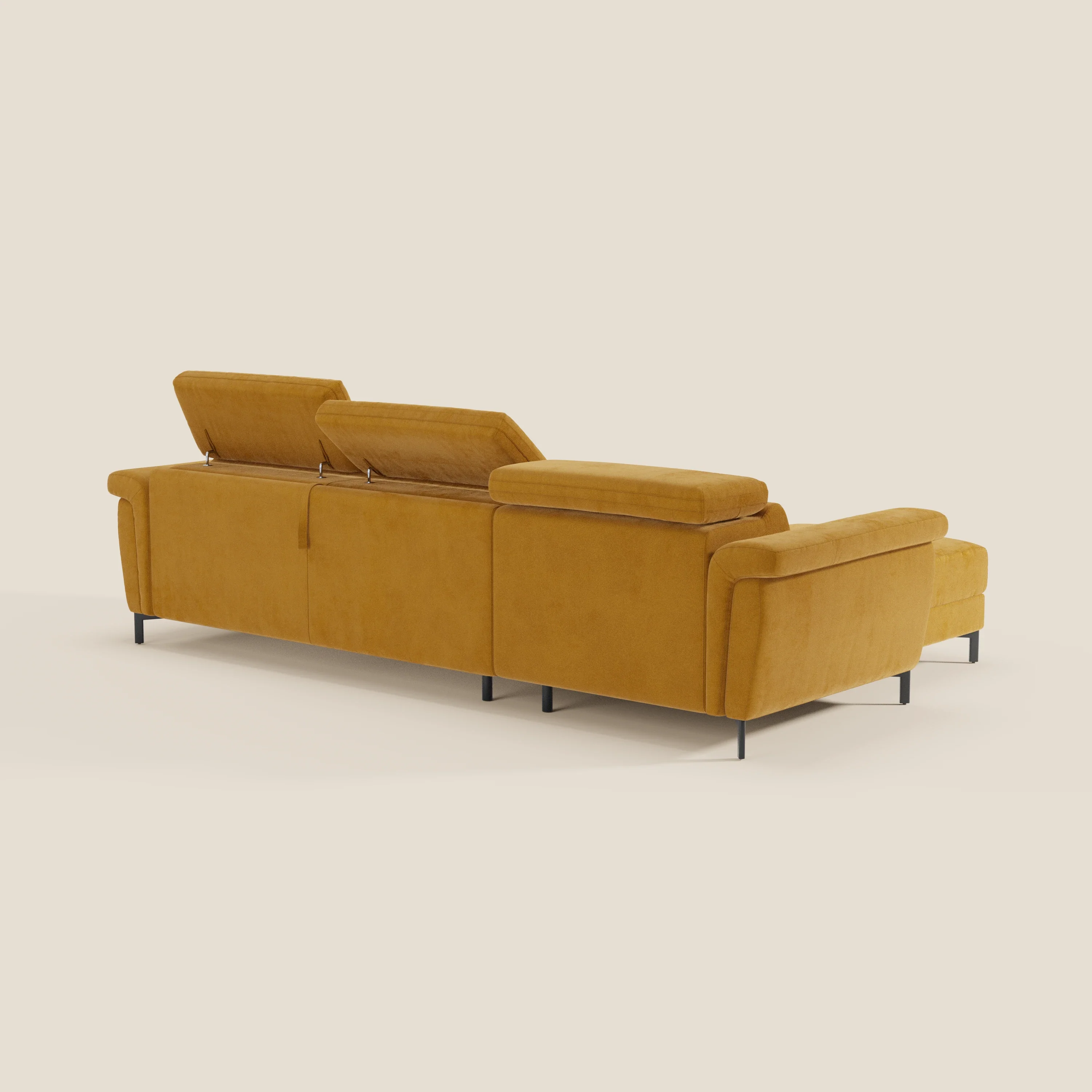 Capri canapé convertible avec méridienne coffre et têtières réglables - Tissu Effet Velours Détachable T30 - Image 111
