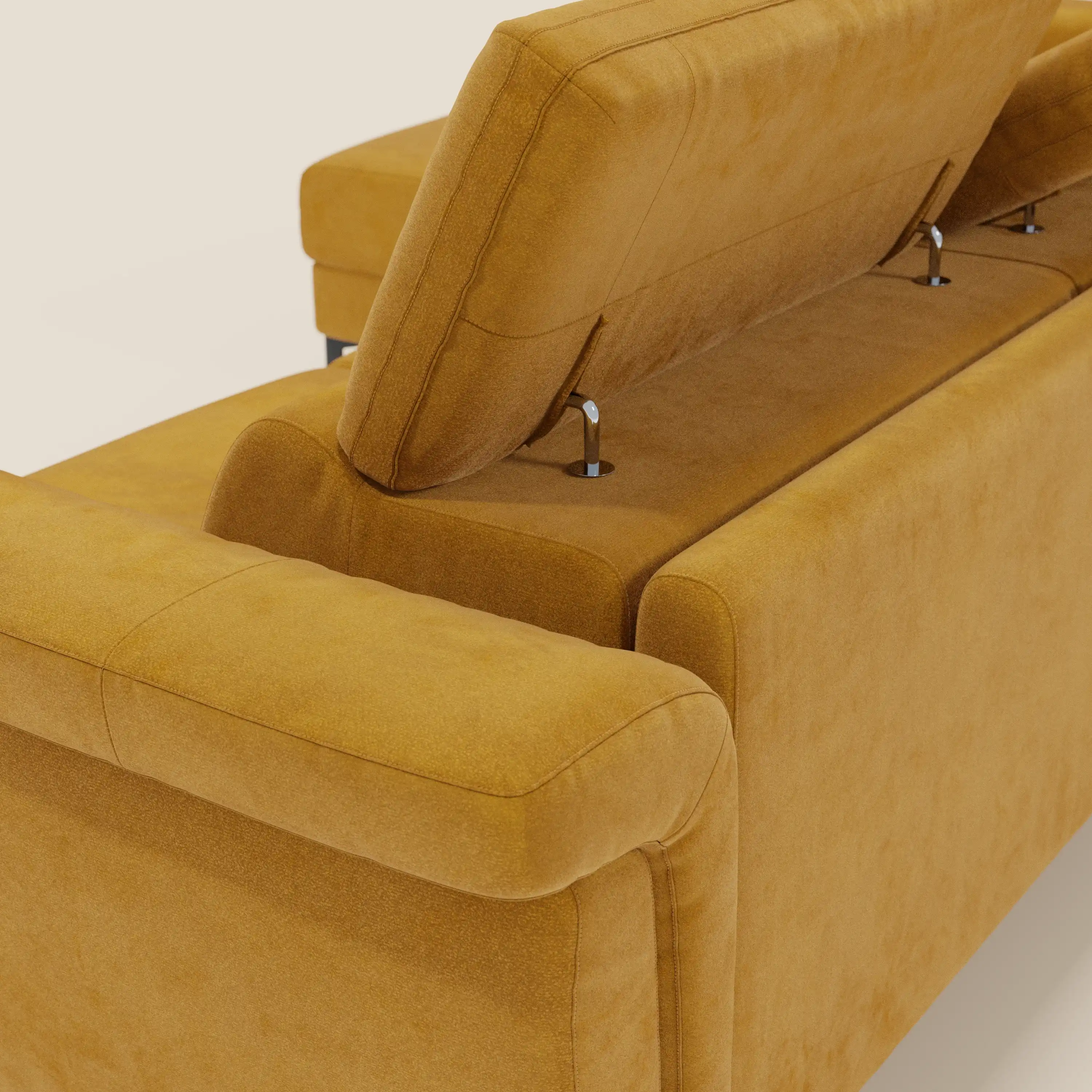 Capri canapé convertible avec méridienne coffre et têtières réglables - Tissu Effet Velours Détachable T30 - Image 112