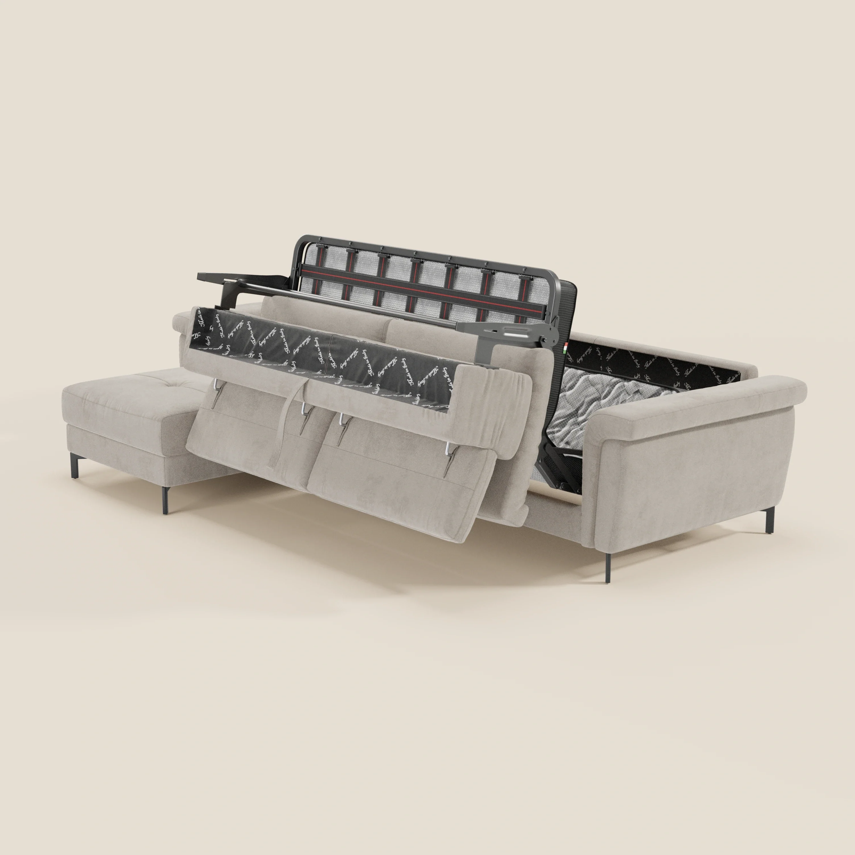 Capri canapé convertible avec méridienne coffre et têtières réglables - Tissu Effet Velours Détachable T30 - Image 122