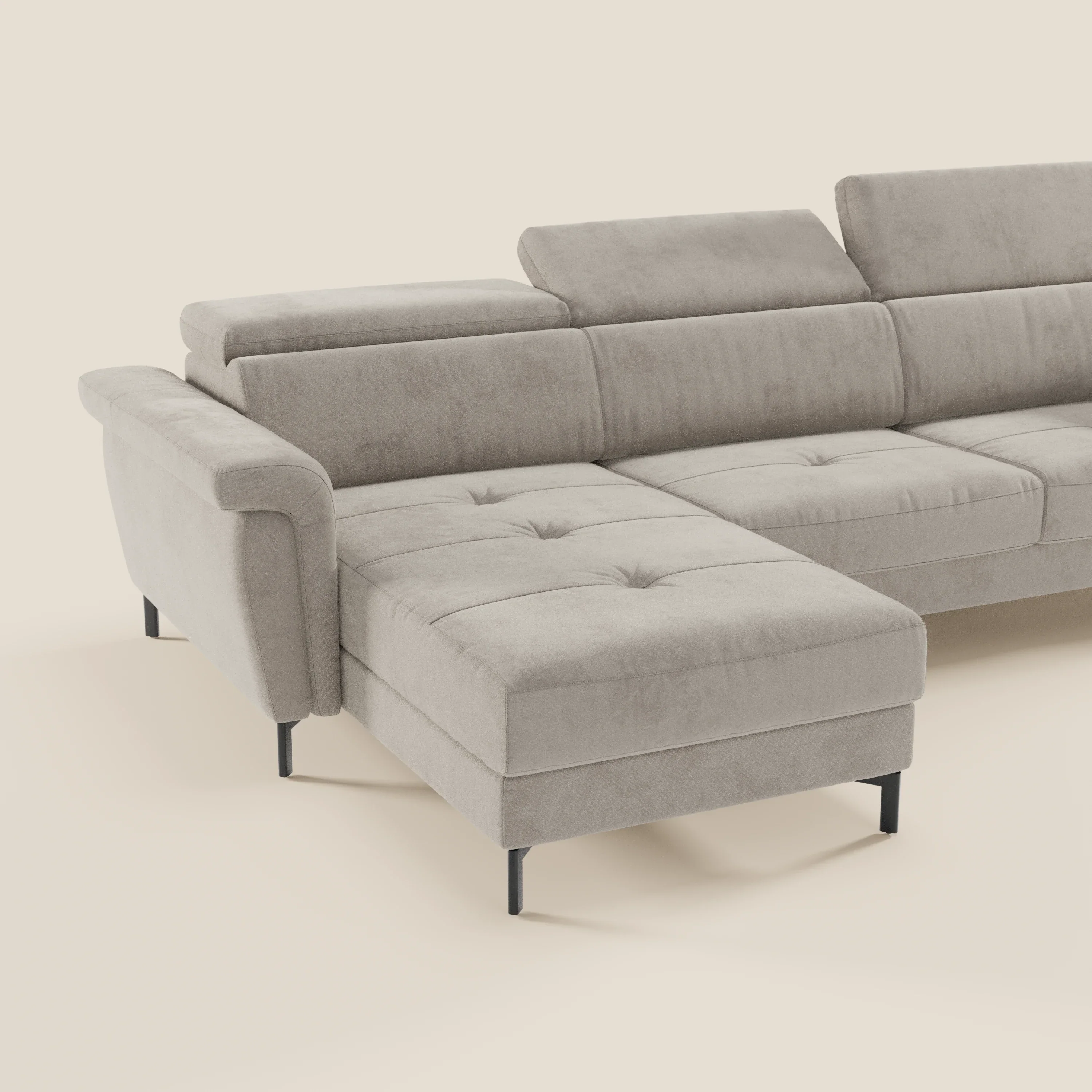 Capri canapé convertible avec méridienne coffre et têtières réglables - Tissu Effet Velours Détachable T30 - Image 123
