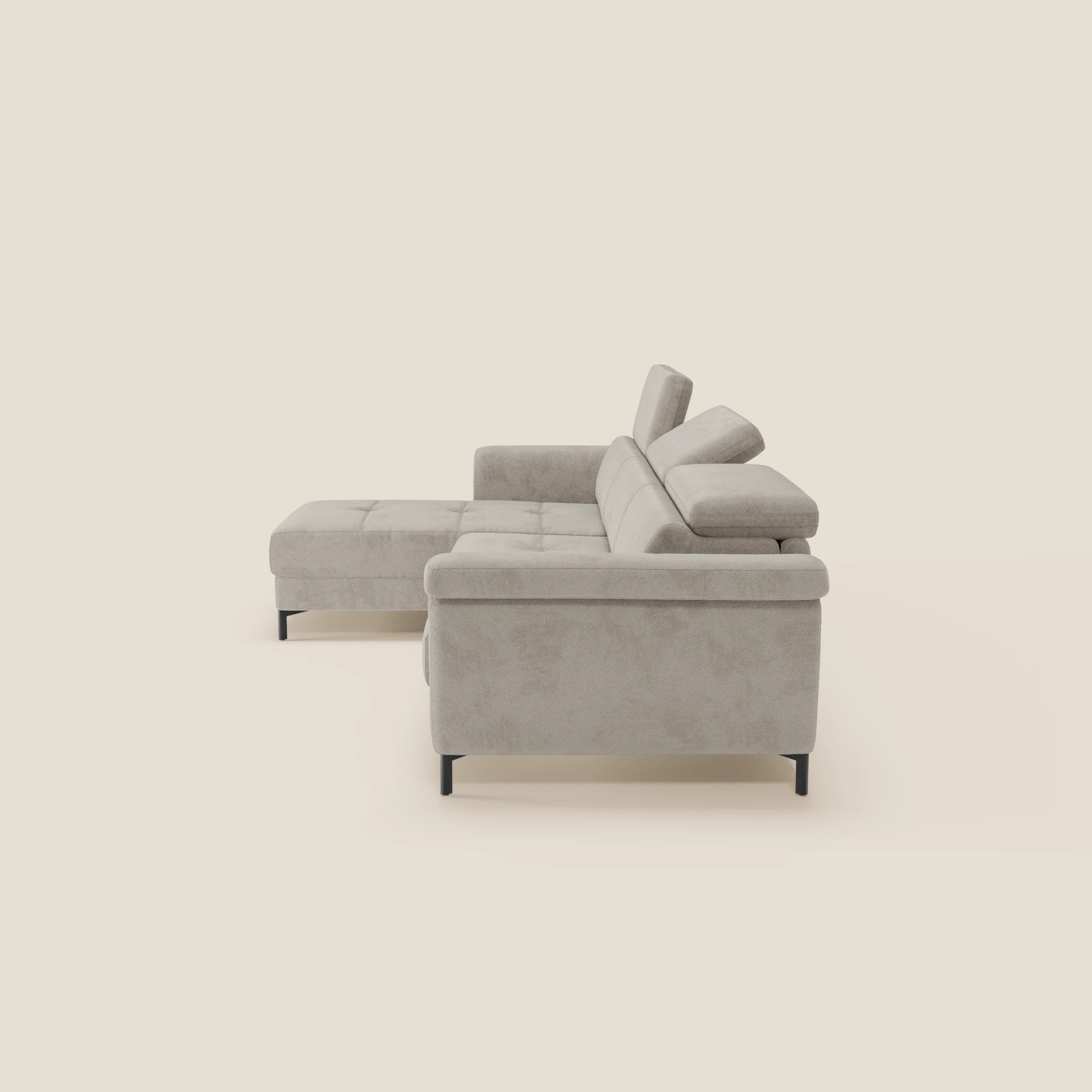 Capri canapé convertible avec méridienne coffre et têtières réglables - Tissu Effet Velours Détachable T30 - Image 125