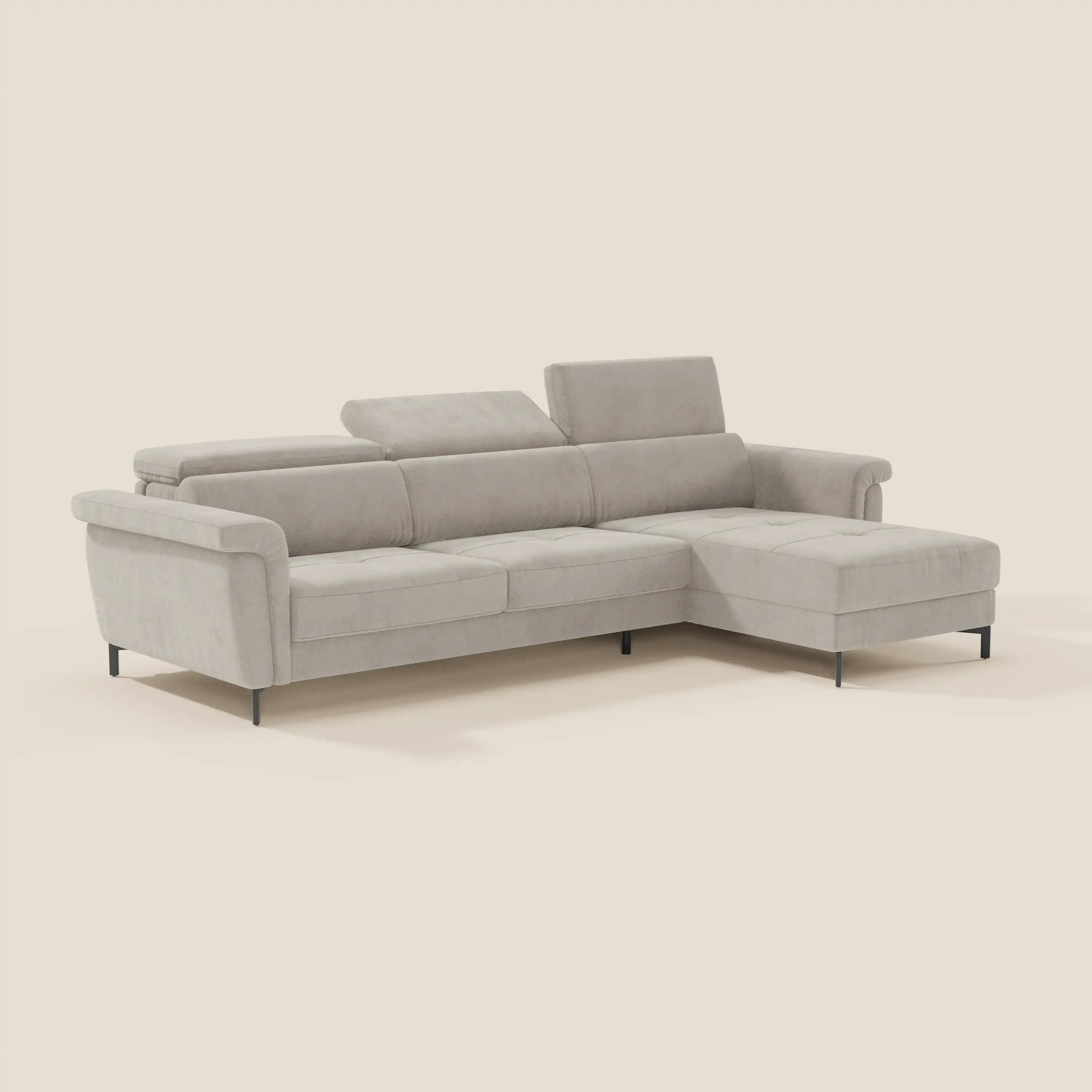 Capri canapé convertible avec méridienne coffre et têtières réglables - Tissu Effet Velours Détachable T30 - Image 129