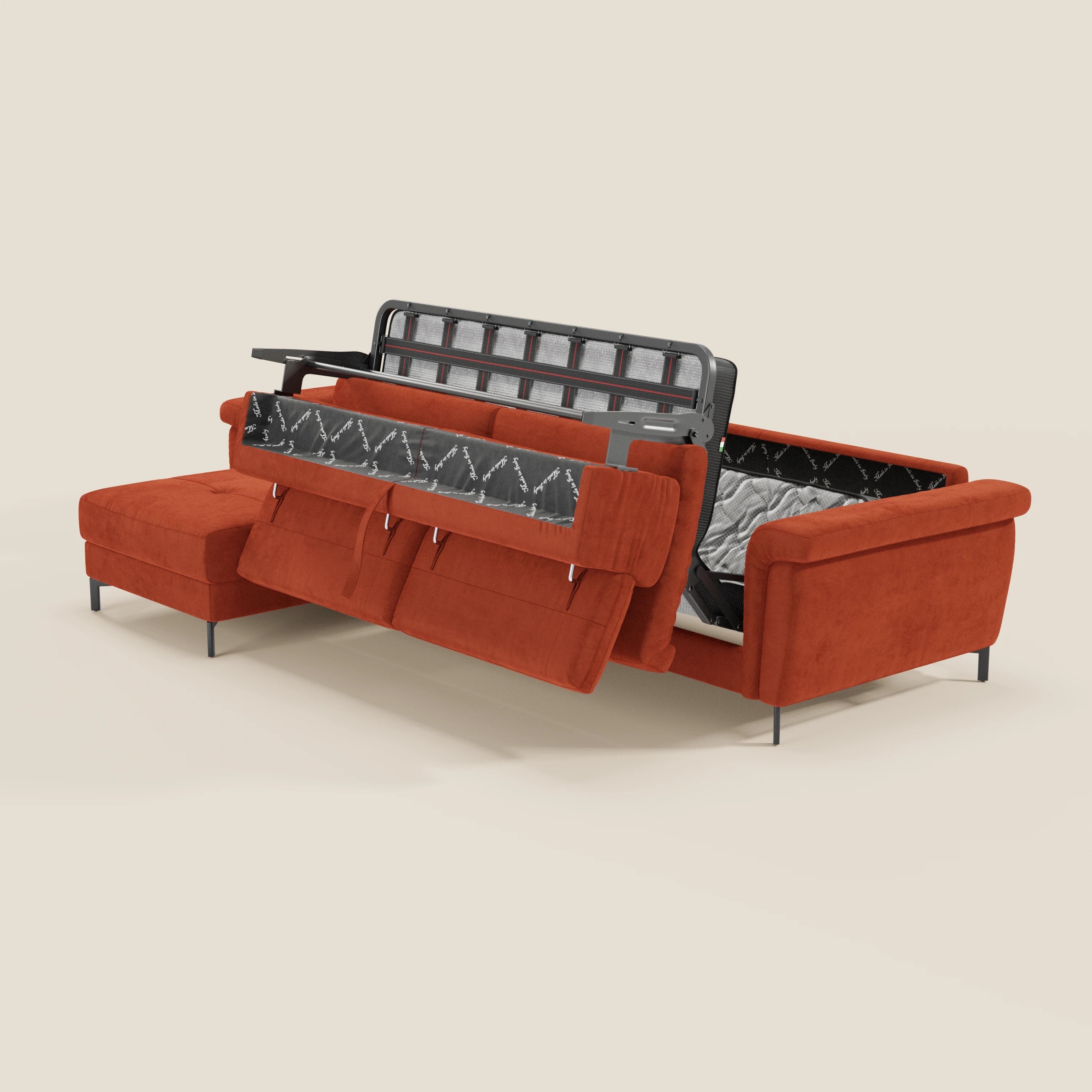 Capri canapé convertible avec méridienne coffre et têtières réglables - Tissu Effet Velours Détachable T30 - Image 136