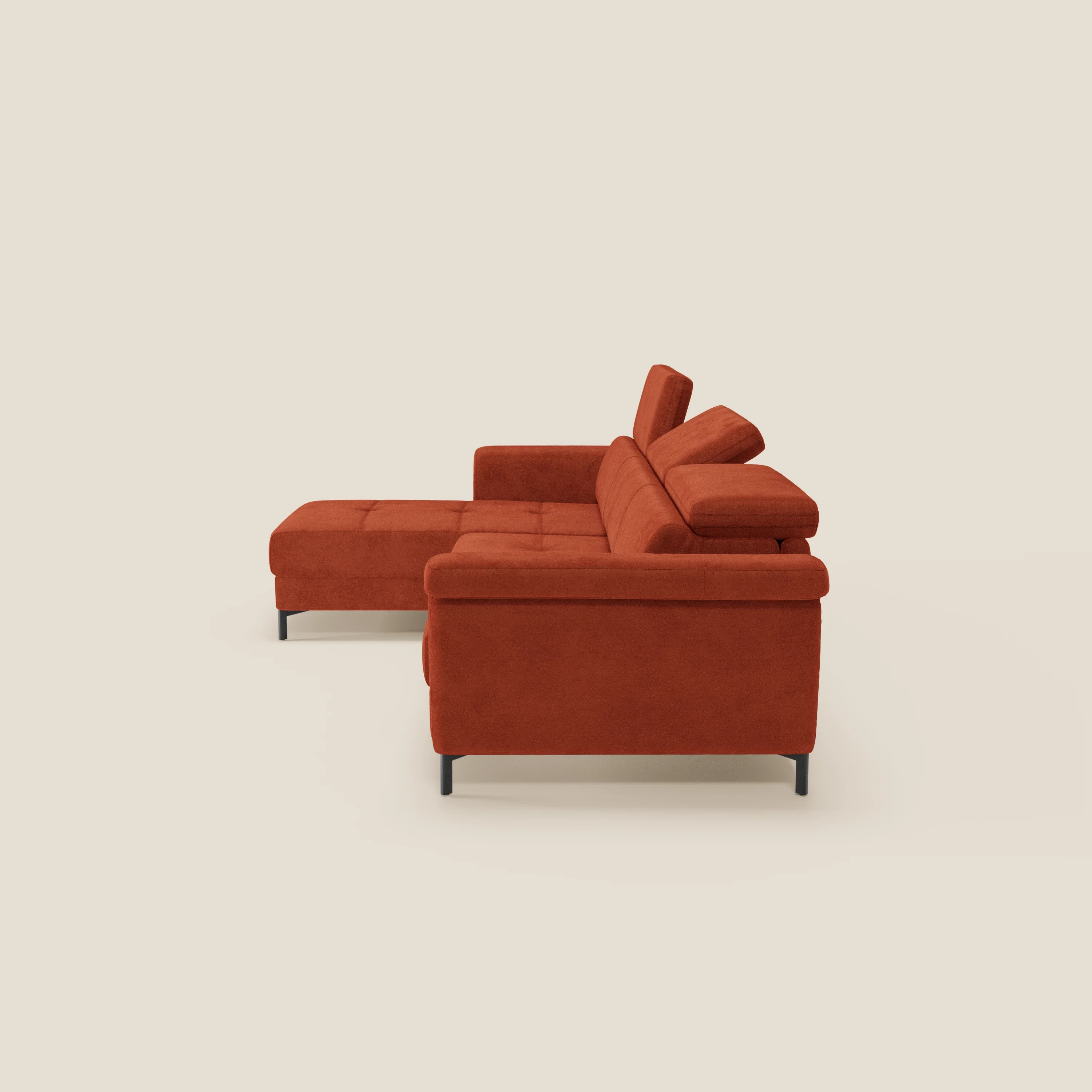 Capri canapé convertible avec méridienne coffre et têtières réglables - Tissu Effet Velours Détachable T30 - Image 139