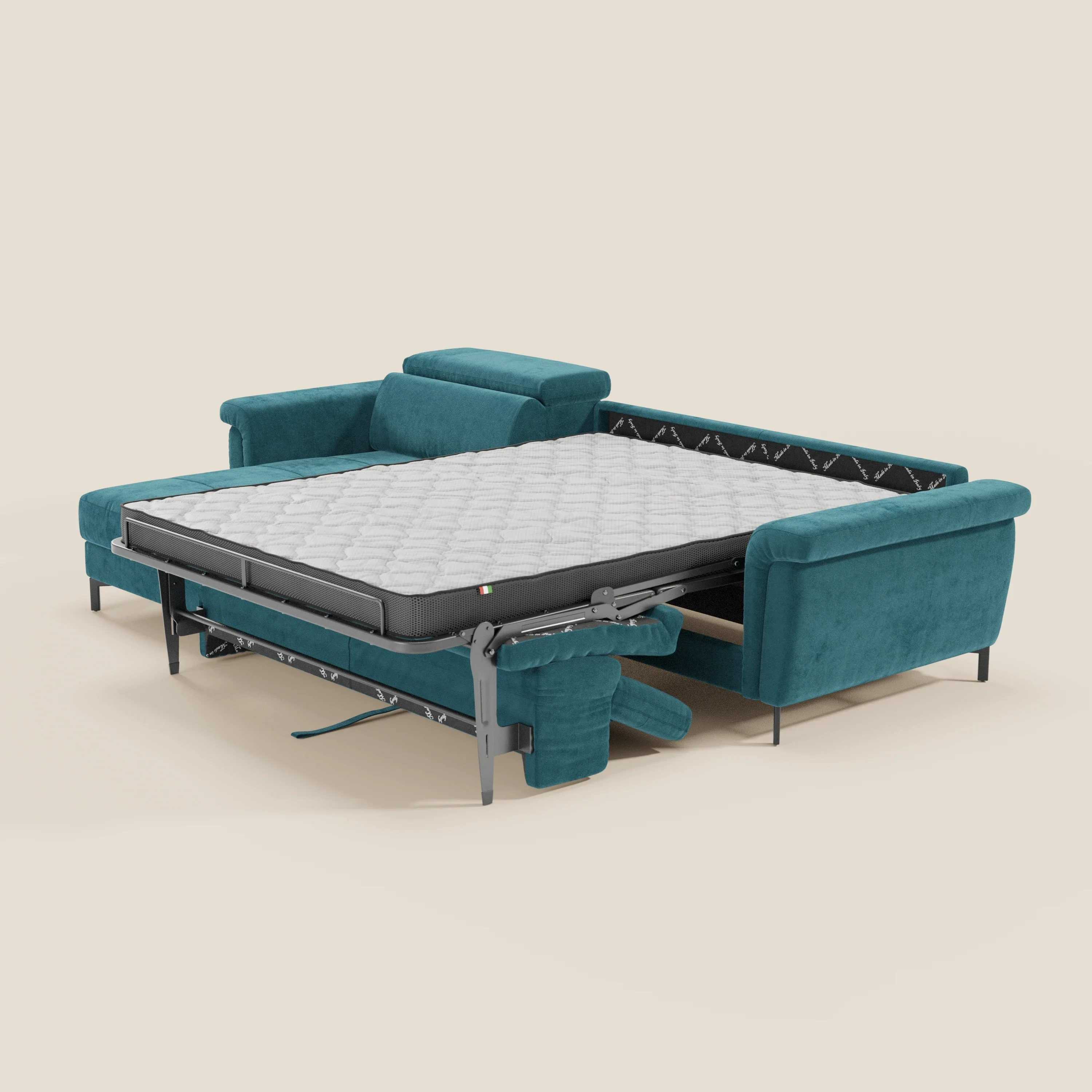 Capri canapé convertible avec méridienne coffre et têtières réglables - Tissu Effet Velours Détachable T30 - Image 14