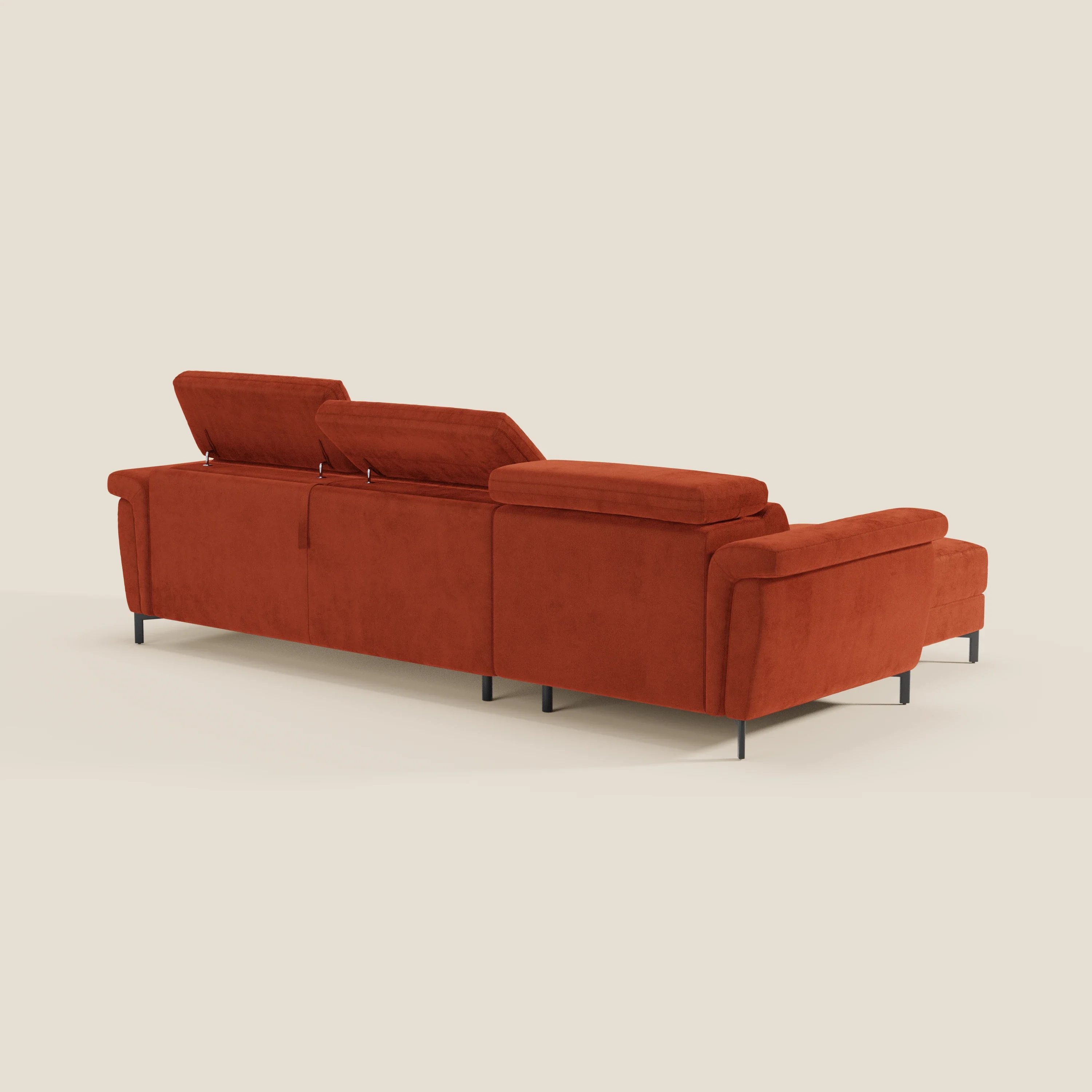 Capri canapé convertible avec méridienne coffre et têtières réglables - Tissu Effet Velours Détachable T30 - Image 140