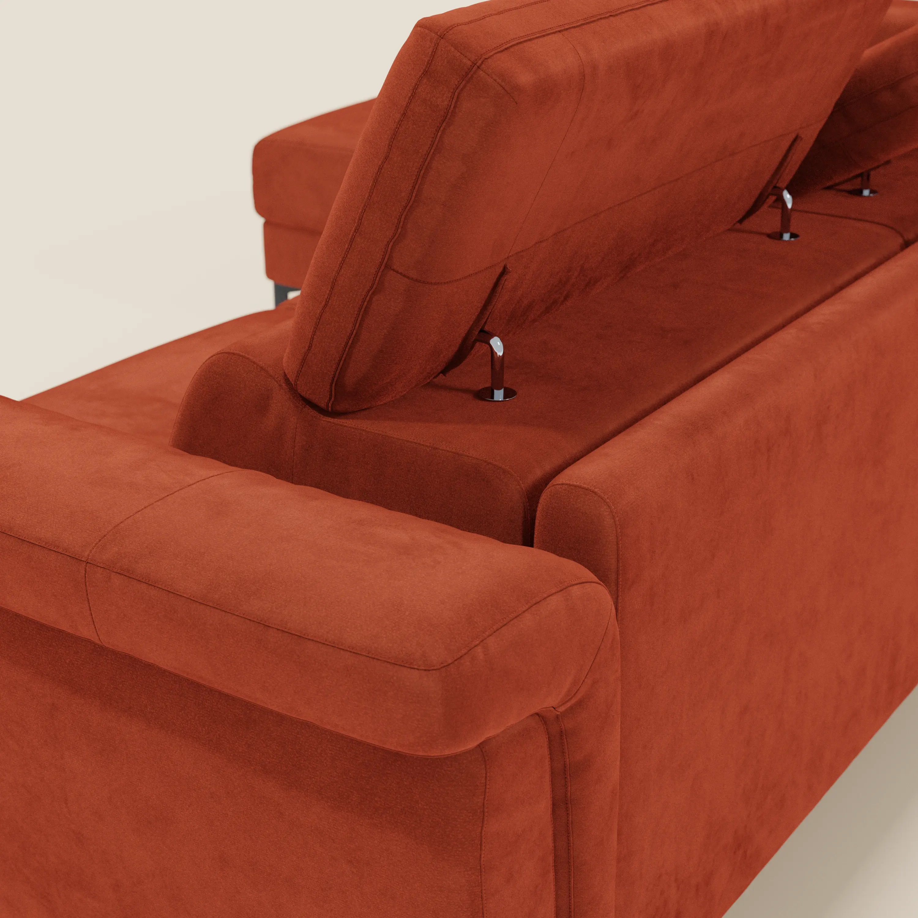 Capri canapé convertible avec méridienne coffre et têtières réglables - Tissu Effet Velours Détachable T30 - Image 141