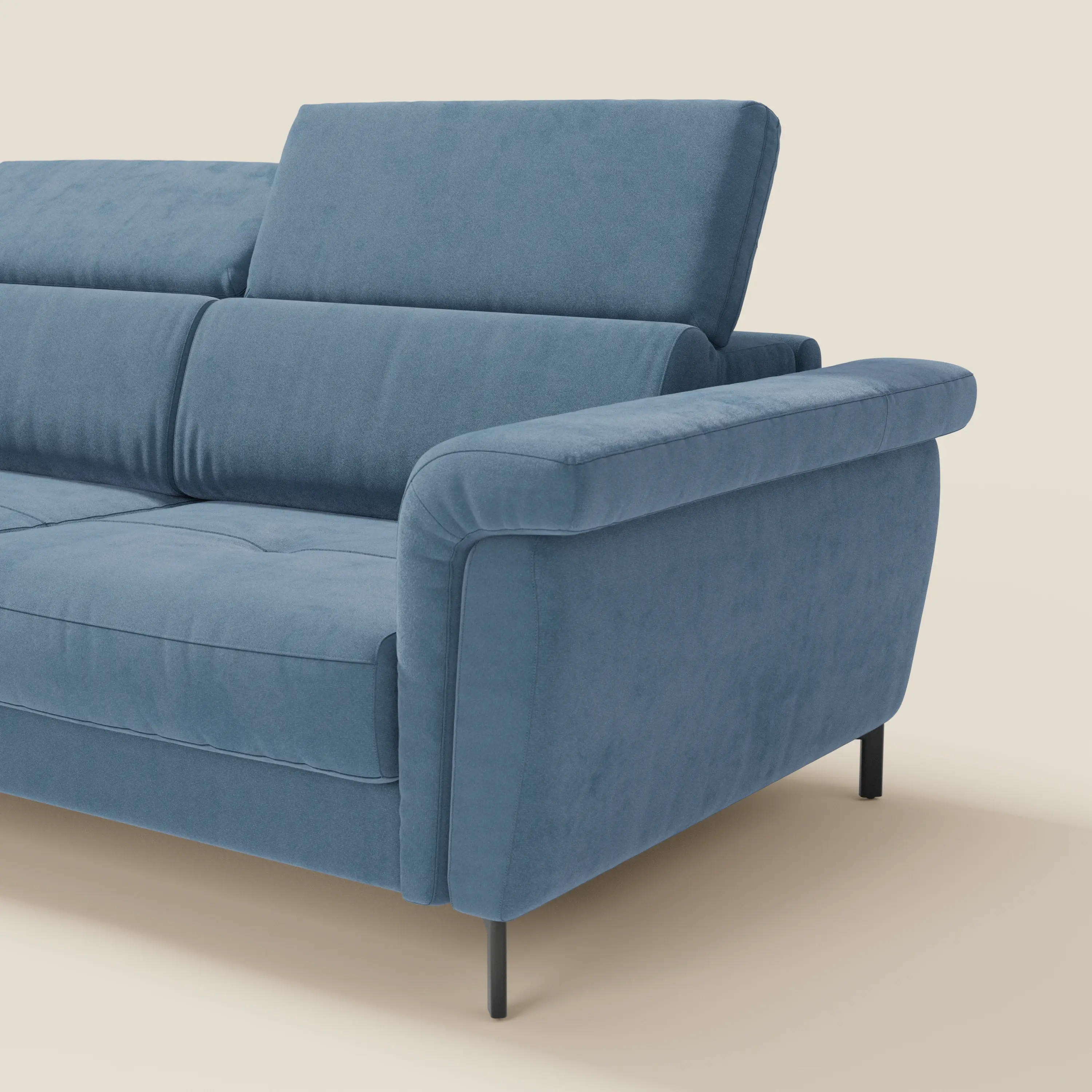 Capri canapé convertible avec méridienne coffre et têtières réglables - Tissu Effet Velours Détachable T30 - Image 153