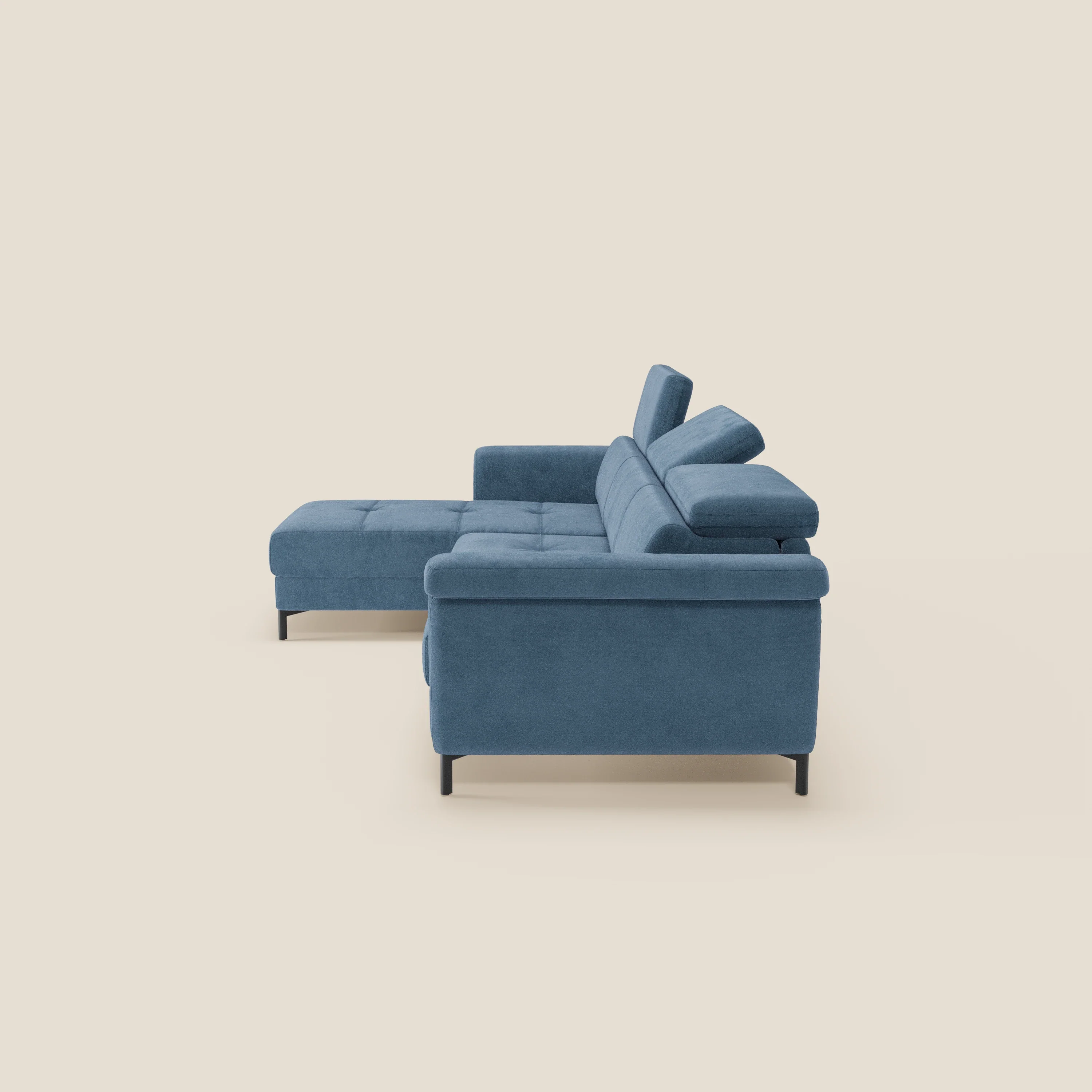 Capri canapé convertible avec méridienne coffre et têtières réglables - Tissu Effet Velours Détachable T30 - Image 154