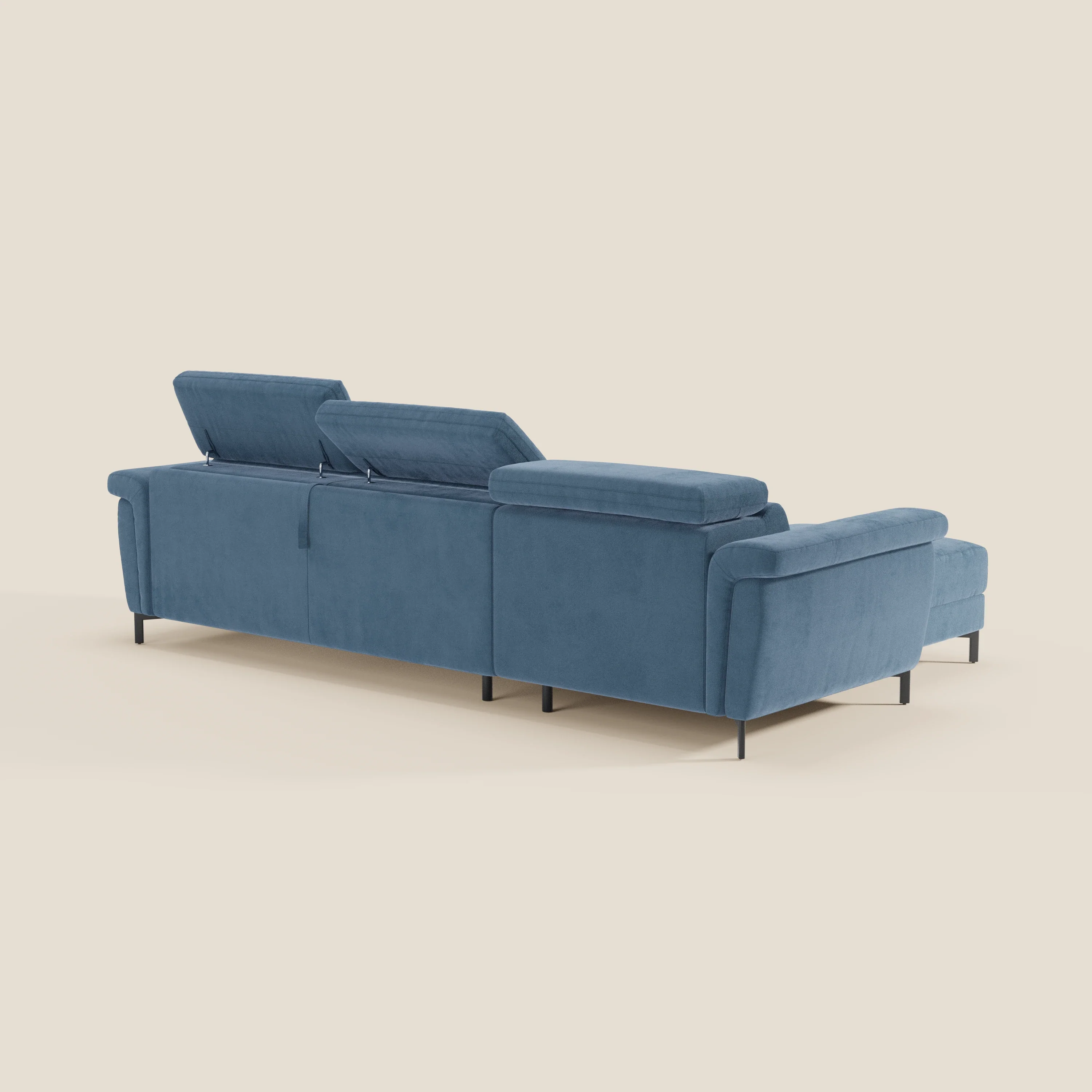 Capri canapé convertible avec méridienne coffre et têtières réglables - Tissu Effet Velours Détachable T30 - Image 155