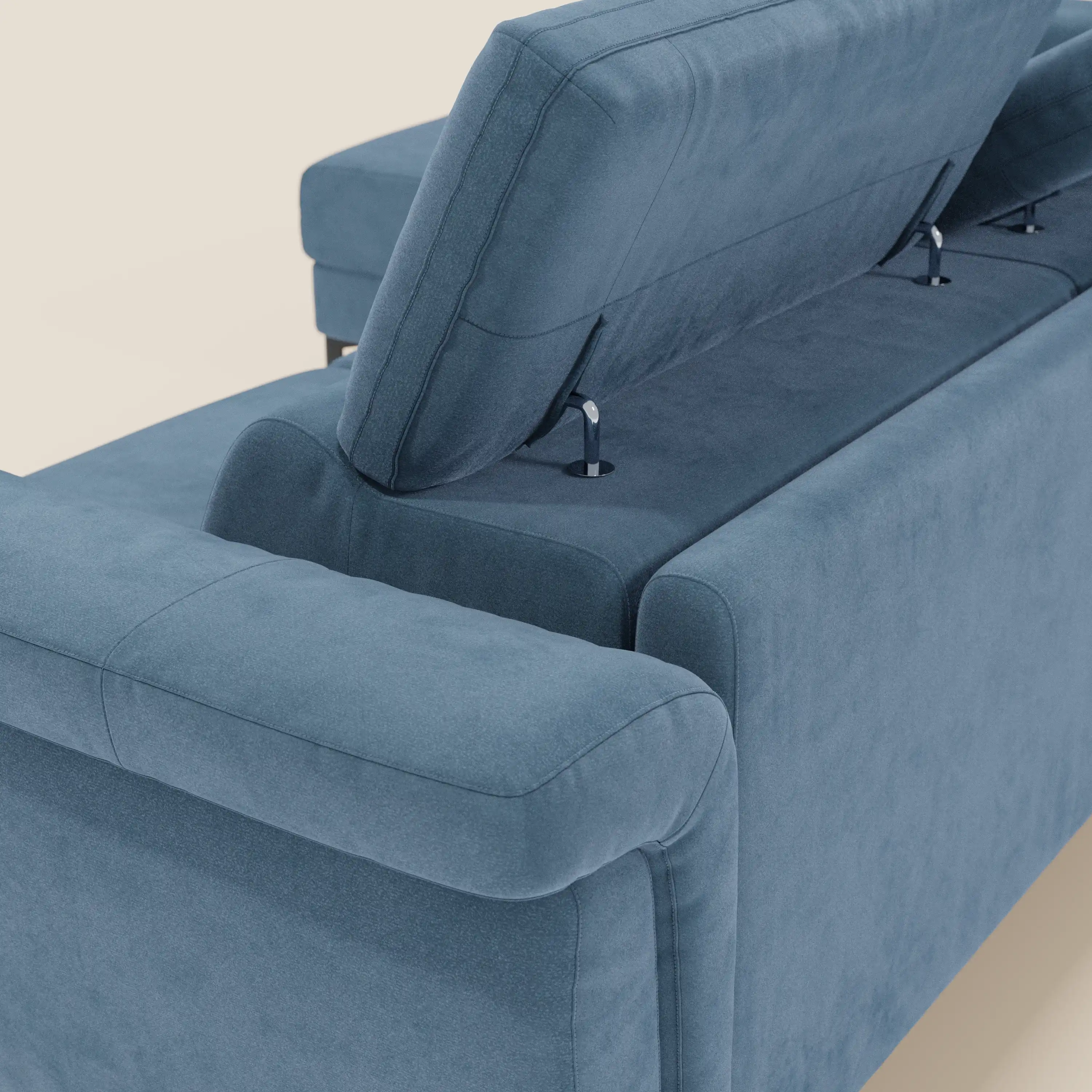 Capri canapé convertible avec méridienne coffre et têtières réglables - Tissu Effet Velours Détachable T30 - Image 156