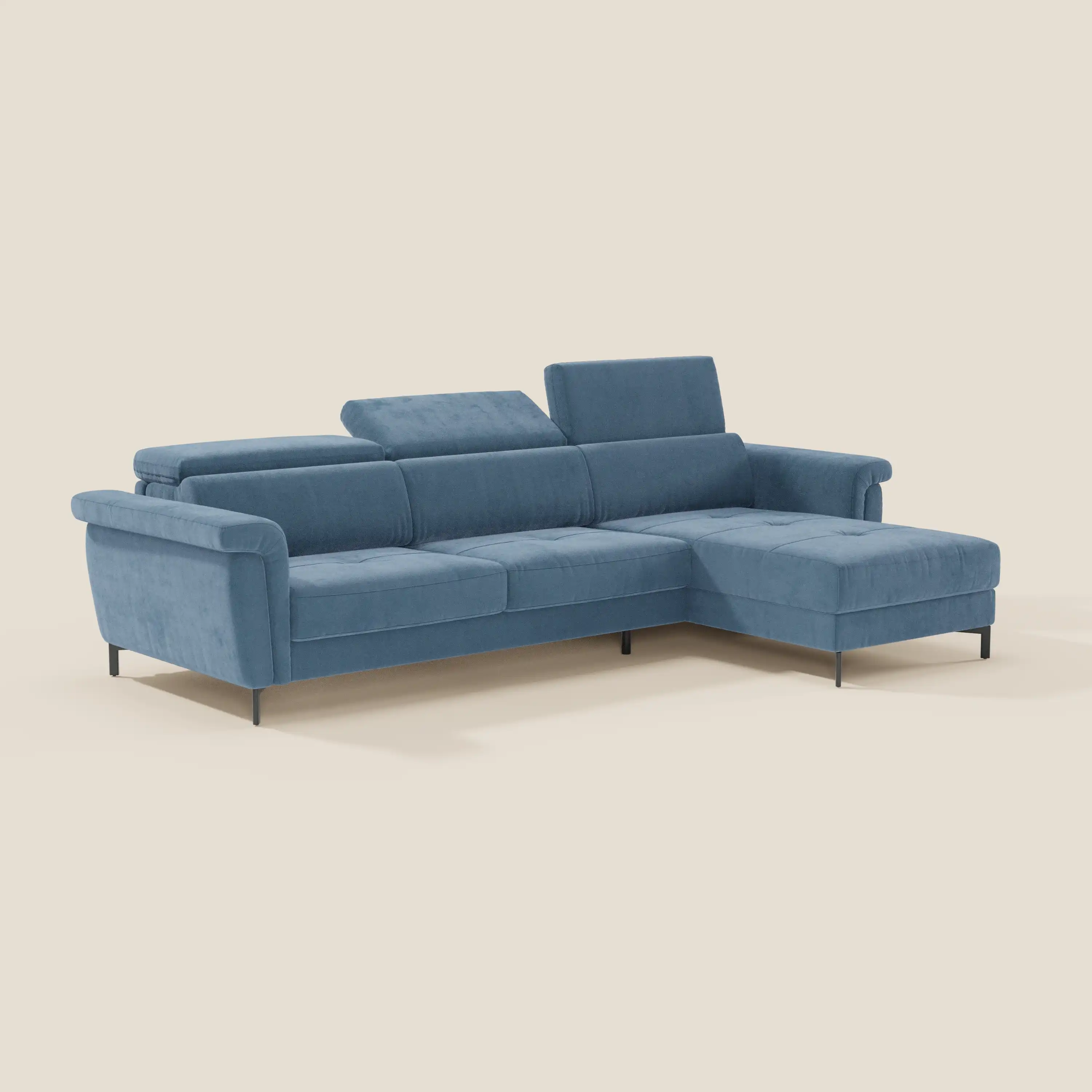 Capri canapé convertible avec méridienne coffre et têtières réglables - Tissu Effet Velours Détachable T30 - Image 158