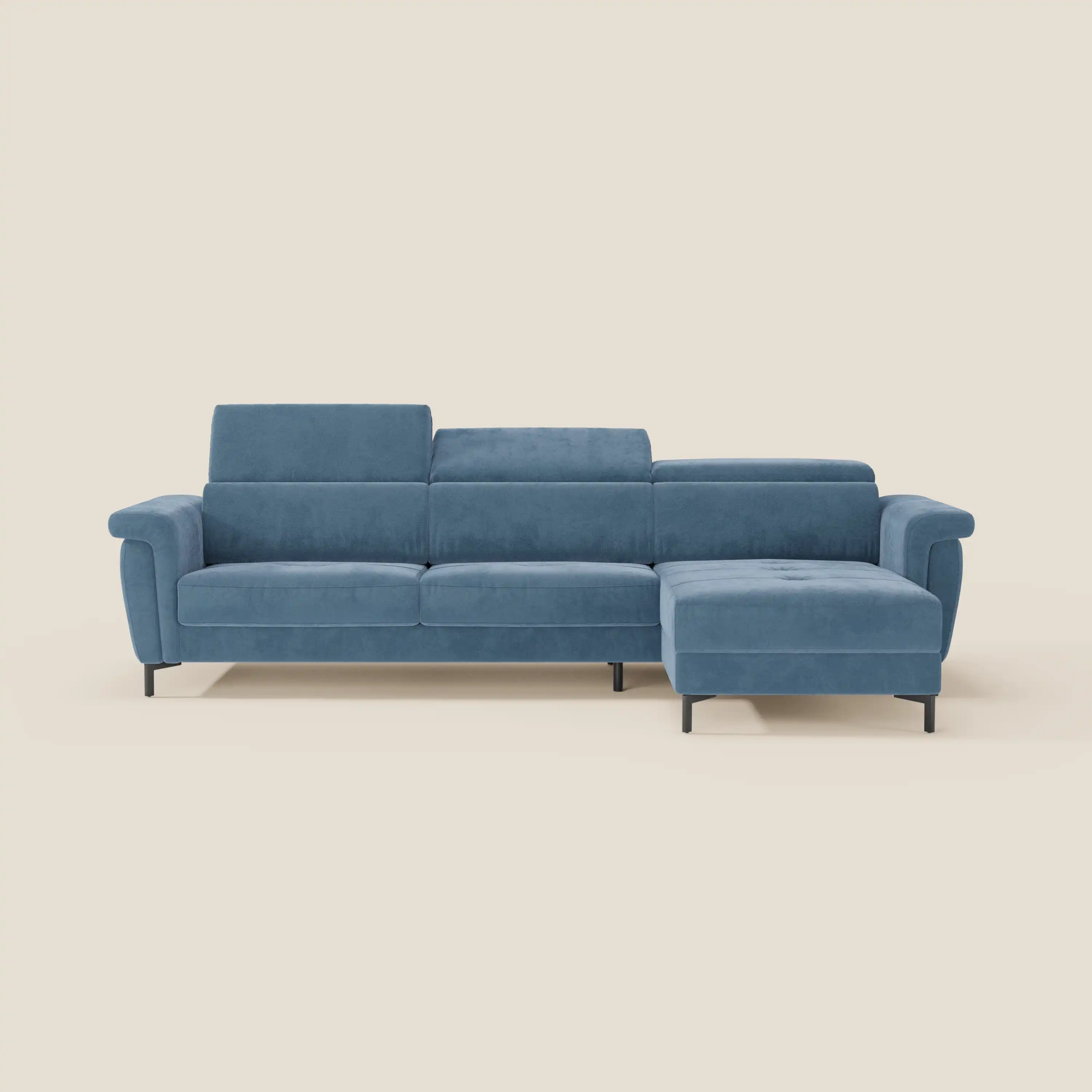 Capri canapé convertible avec méridienne coffre et têtières réglables - Tissu Effet Velours Détachable T30 - Image 159