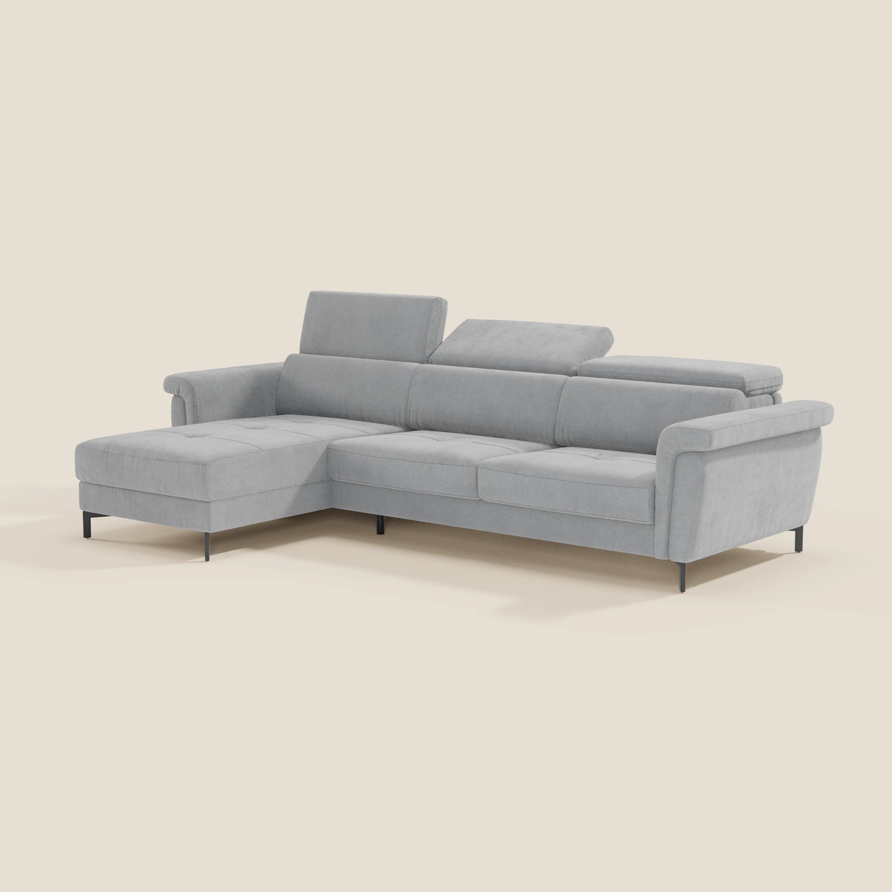 Capri canapé convertible avec méridienne coffre et têtières réglables - Tissu Effet Velours Détachable T30 - Image 163