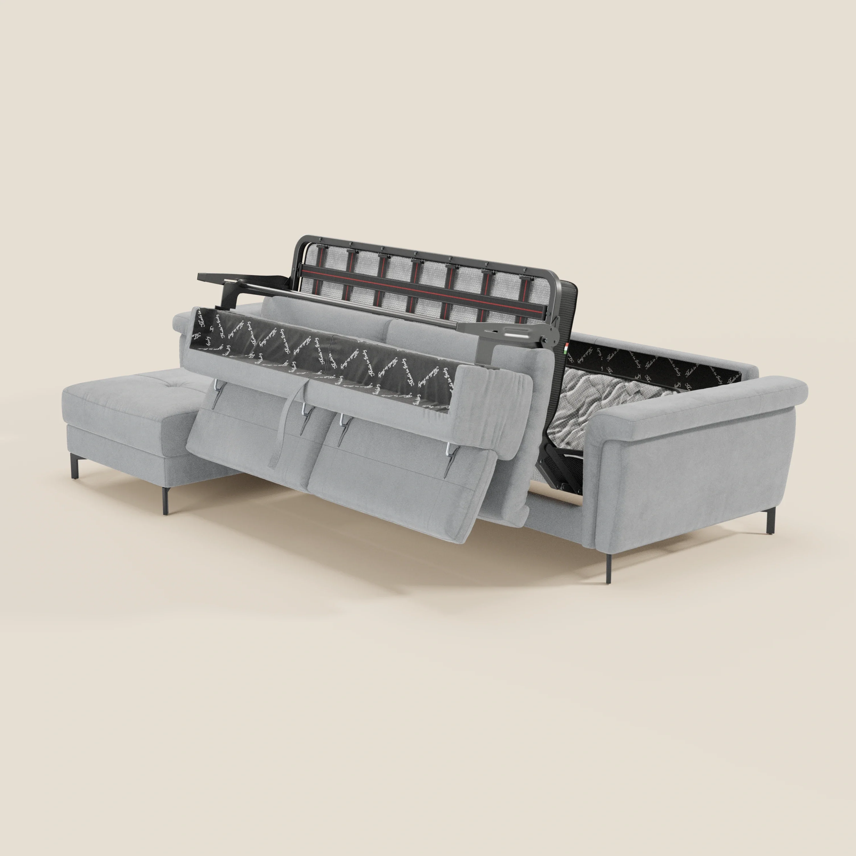 Capri canapé convertible avec méridienne coffre et têtières réglables - Tissu Effet Velours Détachable T30 - Image 166