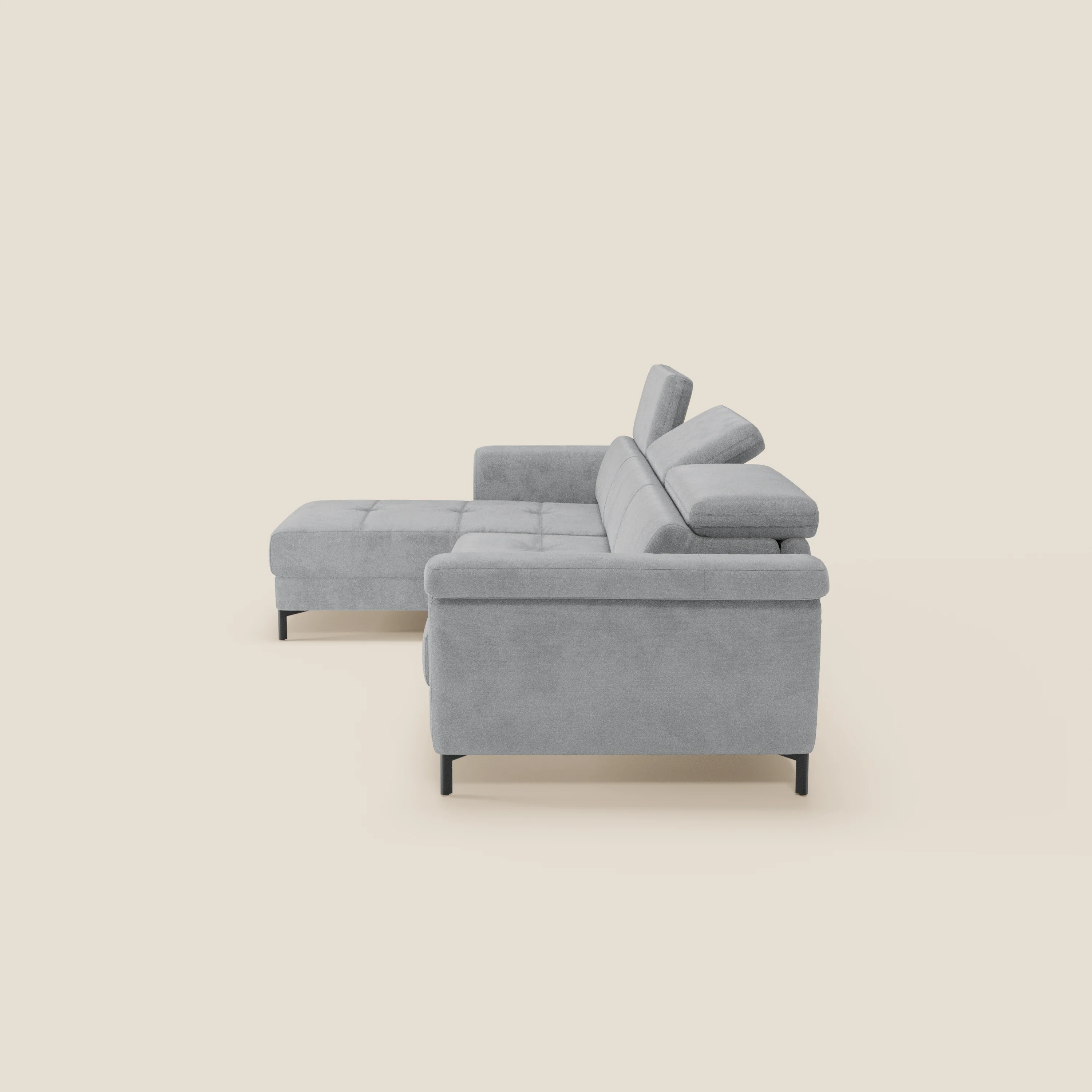 Capri canapé convertible avec méridienne coffre et têtières réglables - Tissu Effet Velours Détachable T30 - Image 169