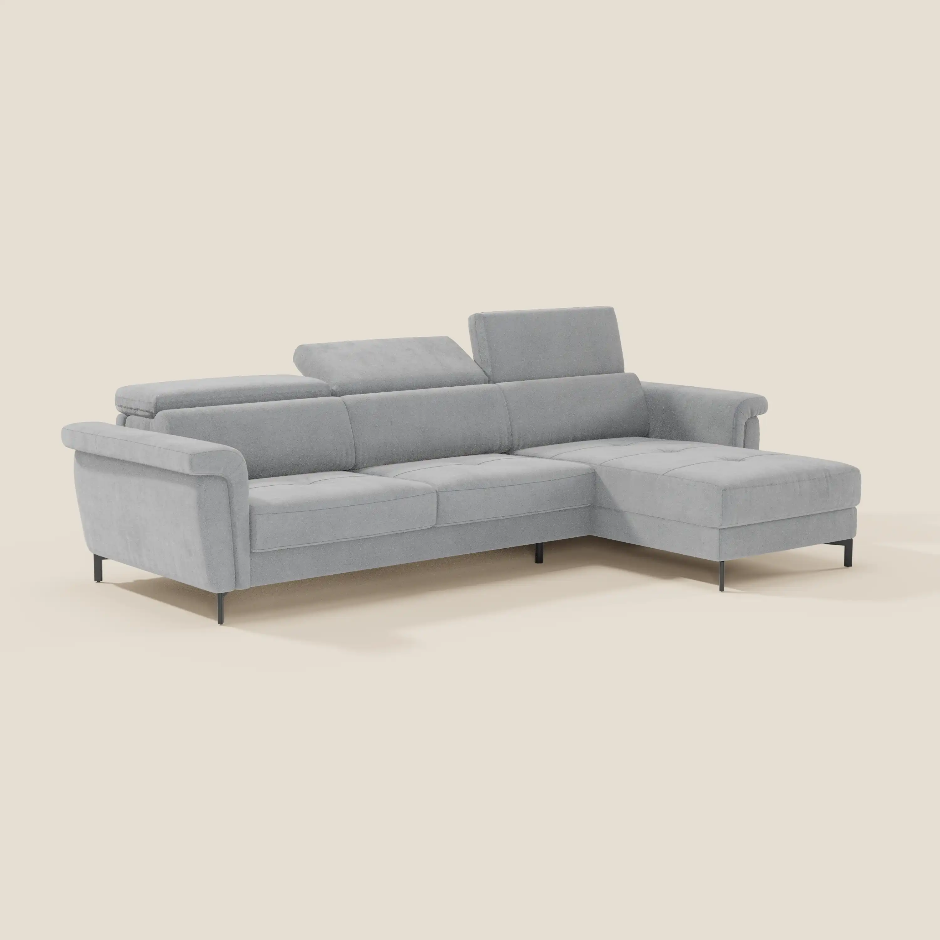 Capri canapé convertible avec méridienne coffre et têtières réglables - Tissu Effet Velours Détachable T30 - Image 173