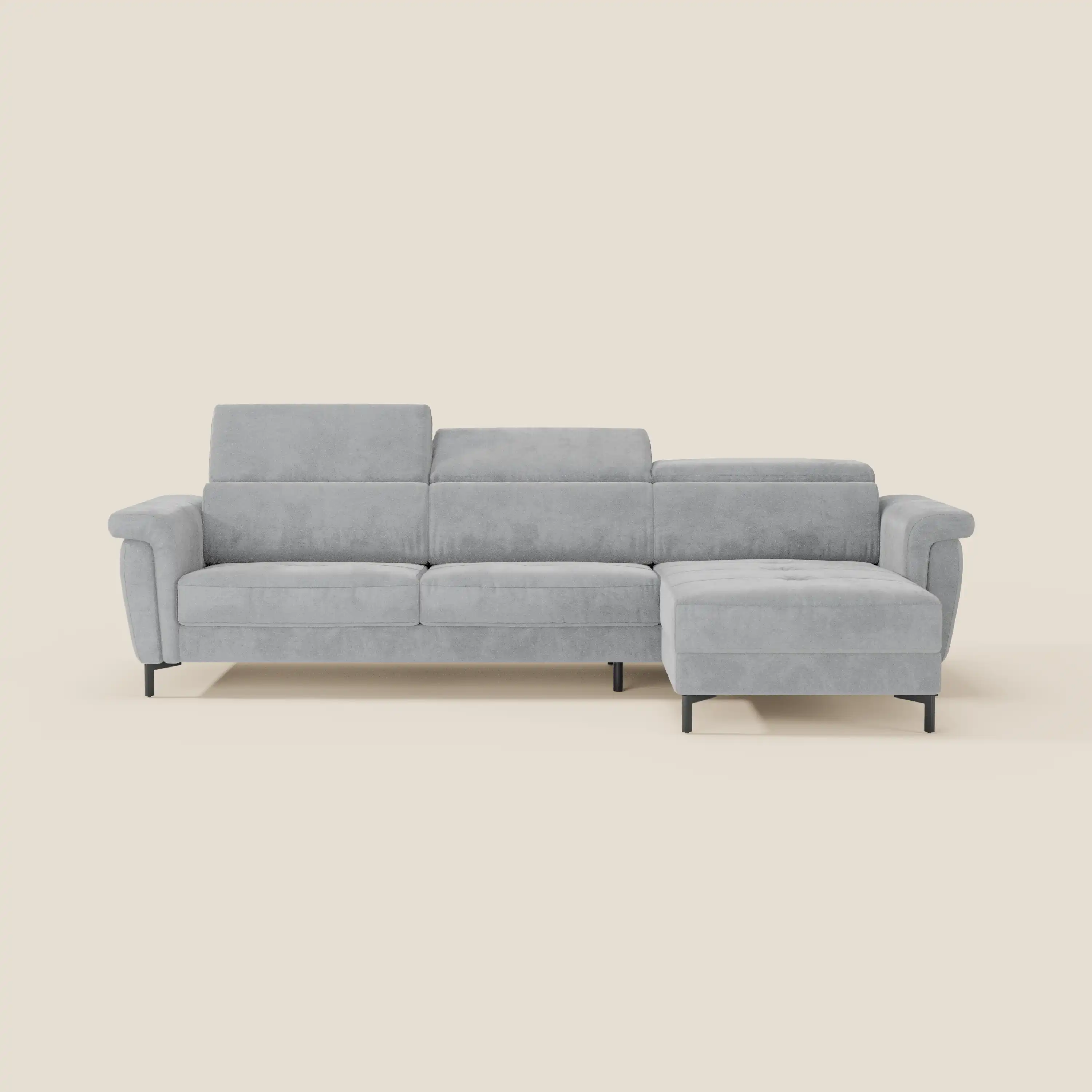 Capri canapé convertible avec méridienne coffre et têtières réglables - Tissu Effet Velours Détachable T30 - Image 174