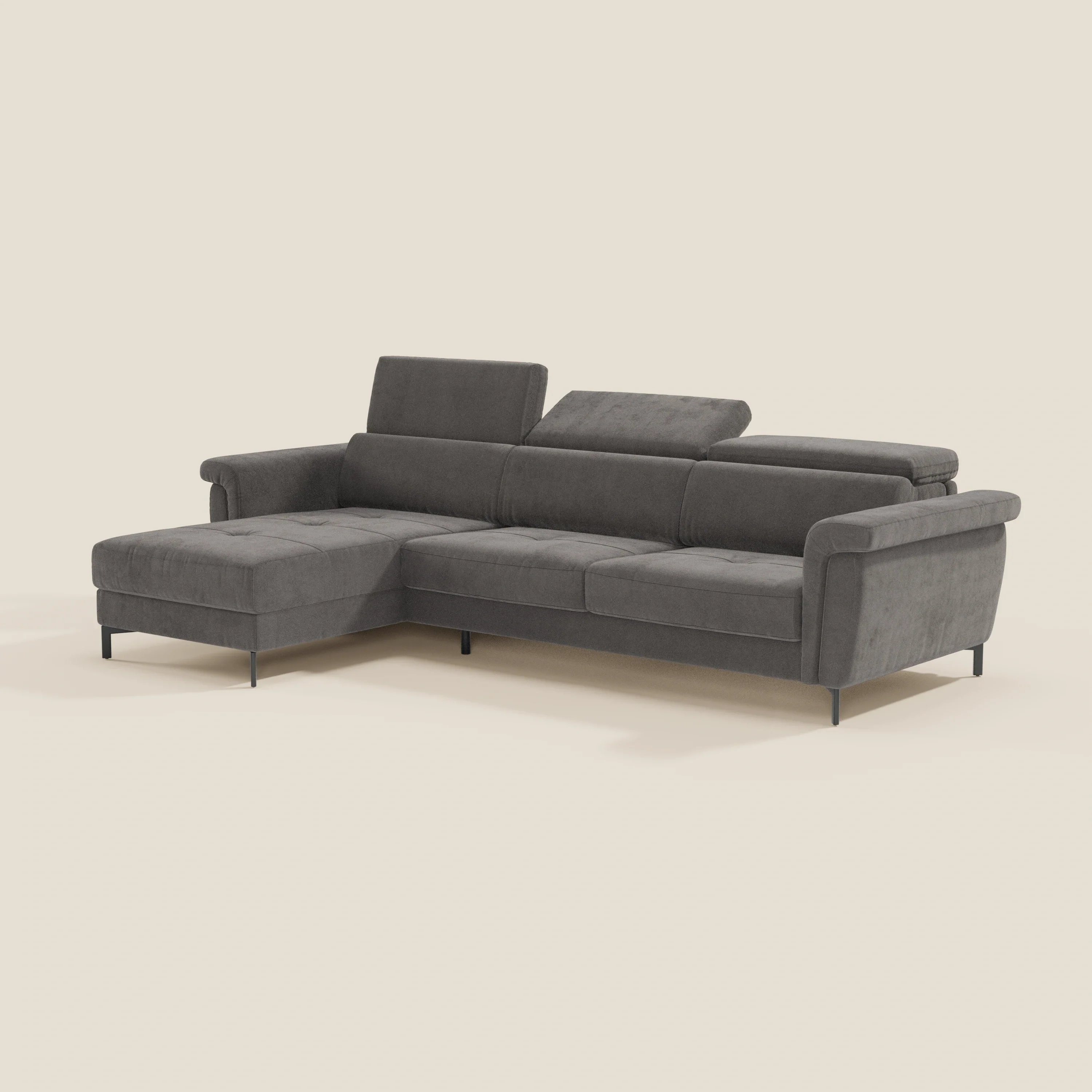 Capri canapé convertible avec méridienne coffre et têtières réglables - Tissu Effet Velours Détachable T30 - Image 177