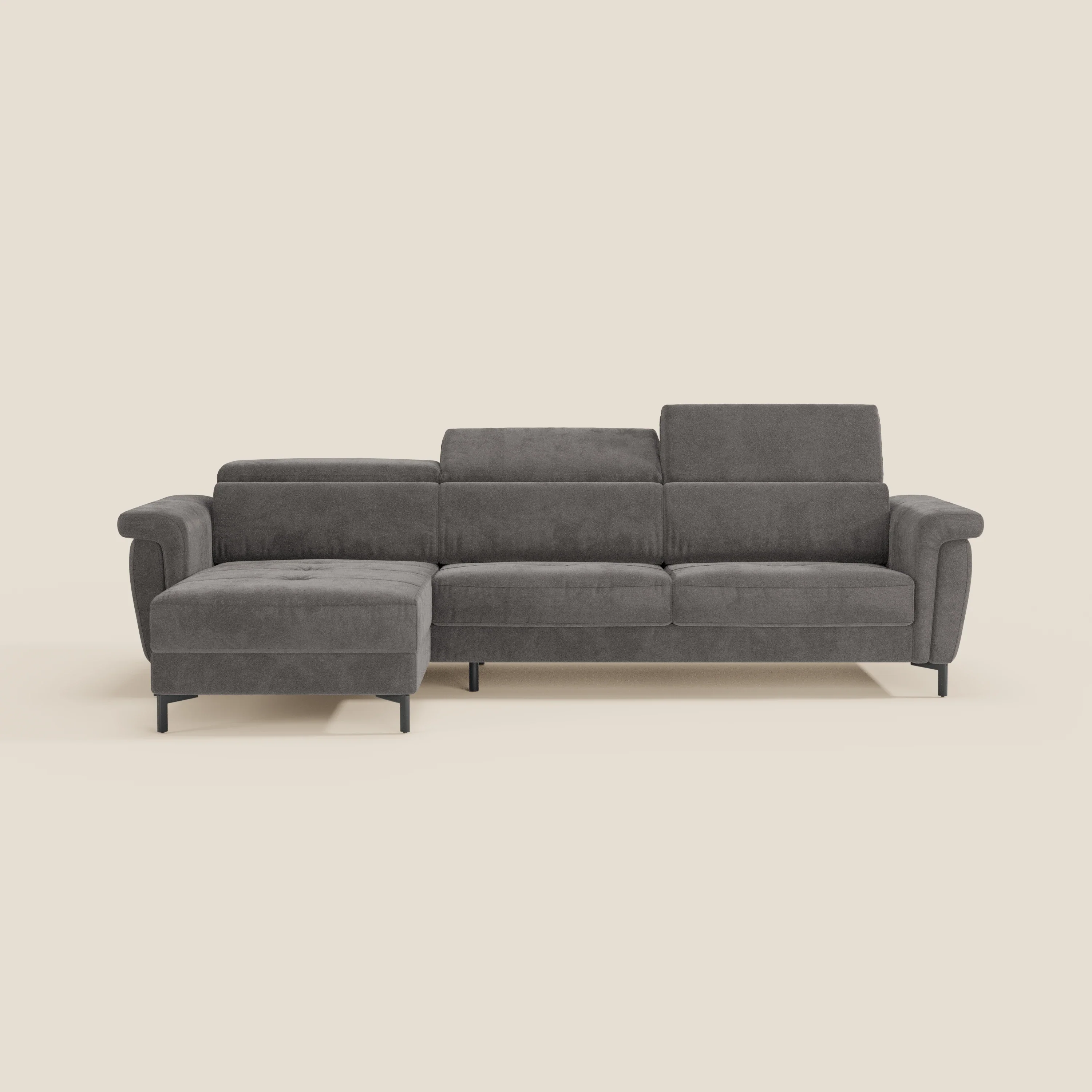 Capri canapé convertible avec méridienne coffre et têtières réglables - Tissu Effet Velours Détachable T30 - Image 179