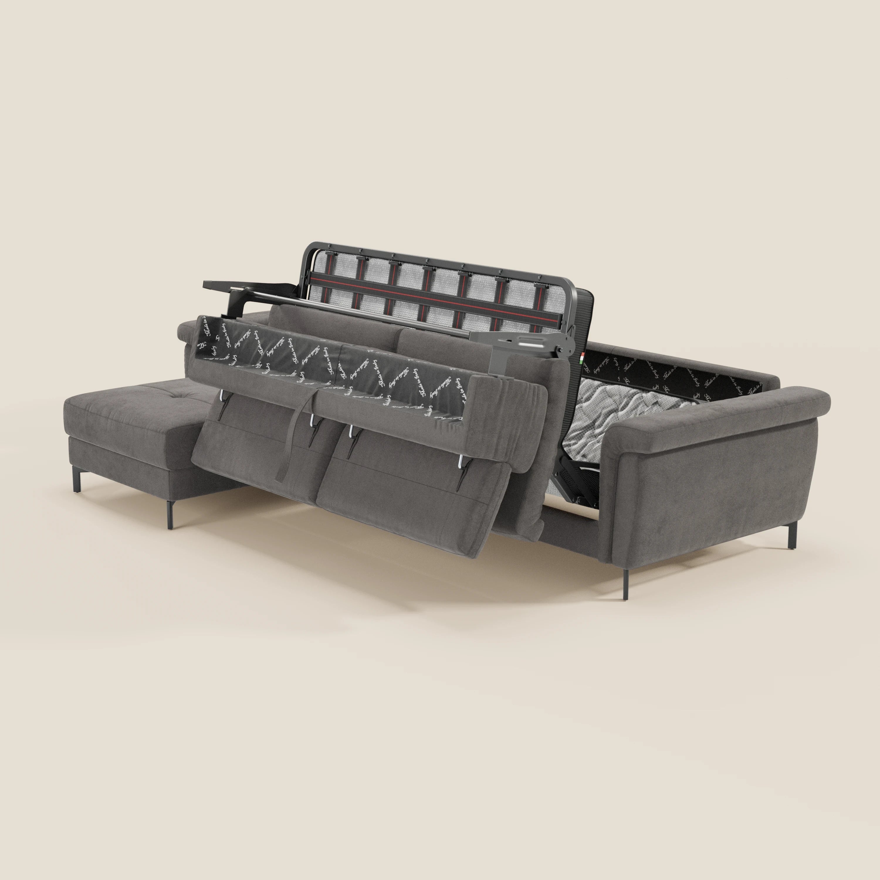 Capri canapé convertible avec méridienne coffre et têtières réglables - Tissu Effet Velours Détachable T30 - Image 180