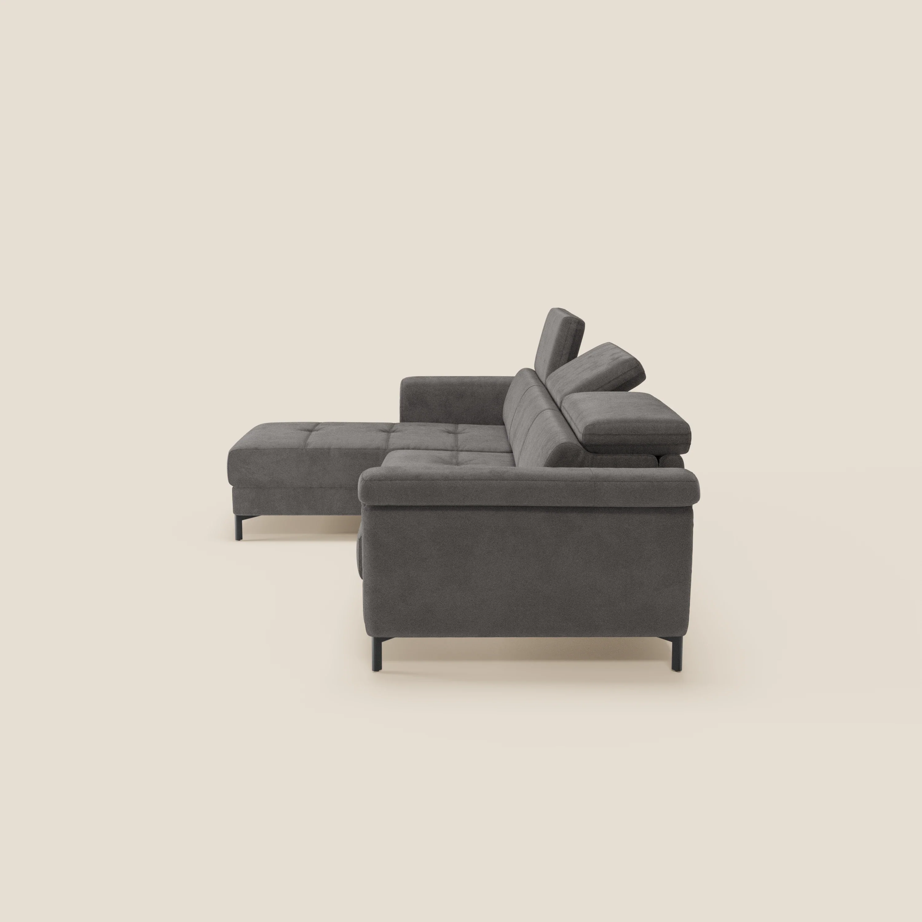 Capri canapé convertible avec méridienne coffre et têtières réglables - Tissu Effet Velours Détachable T30 - Image 183