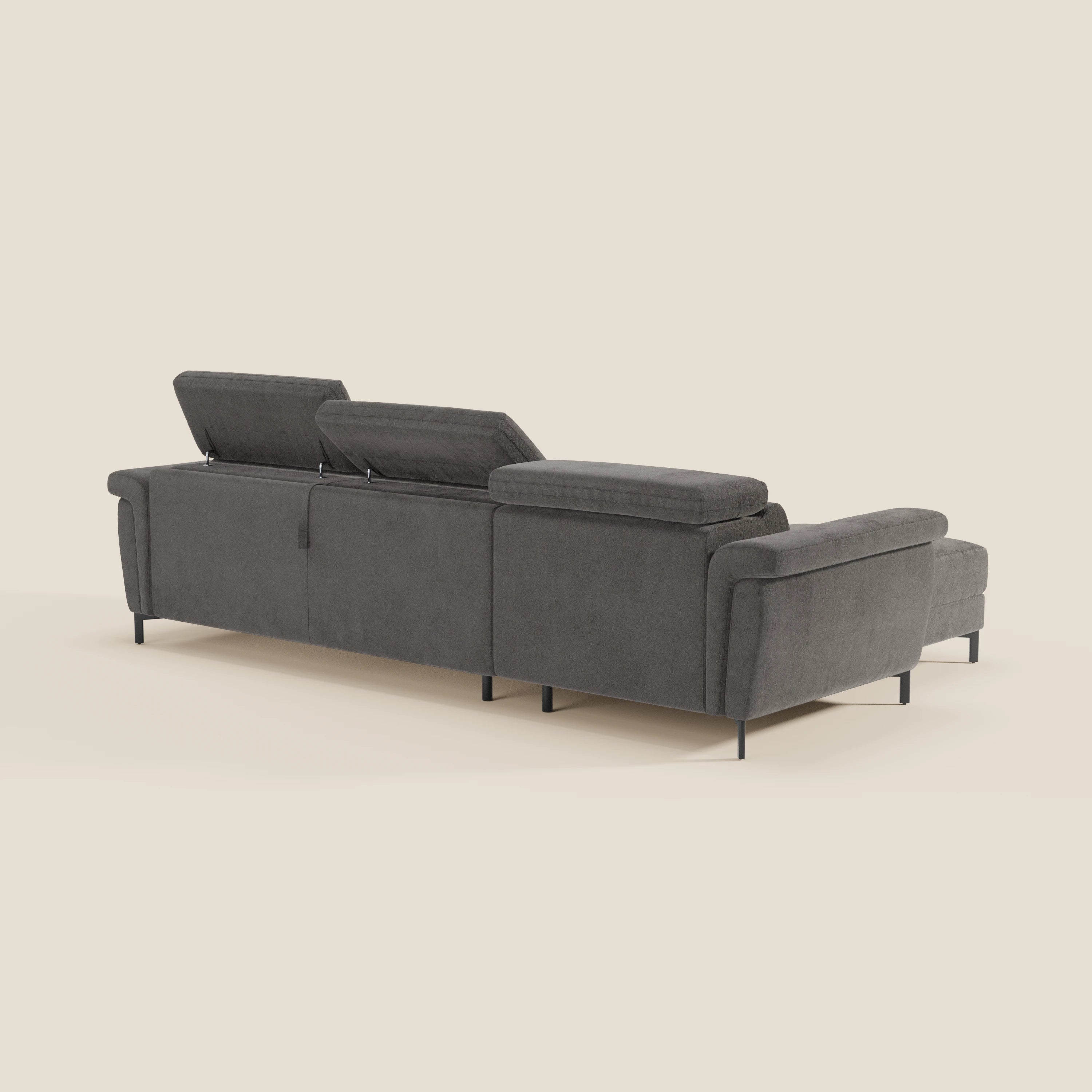 Capri canapé convertible avec méridienne coffre et têtières réglables - Tissu Effet Velours Détachable T30 - Image 184