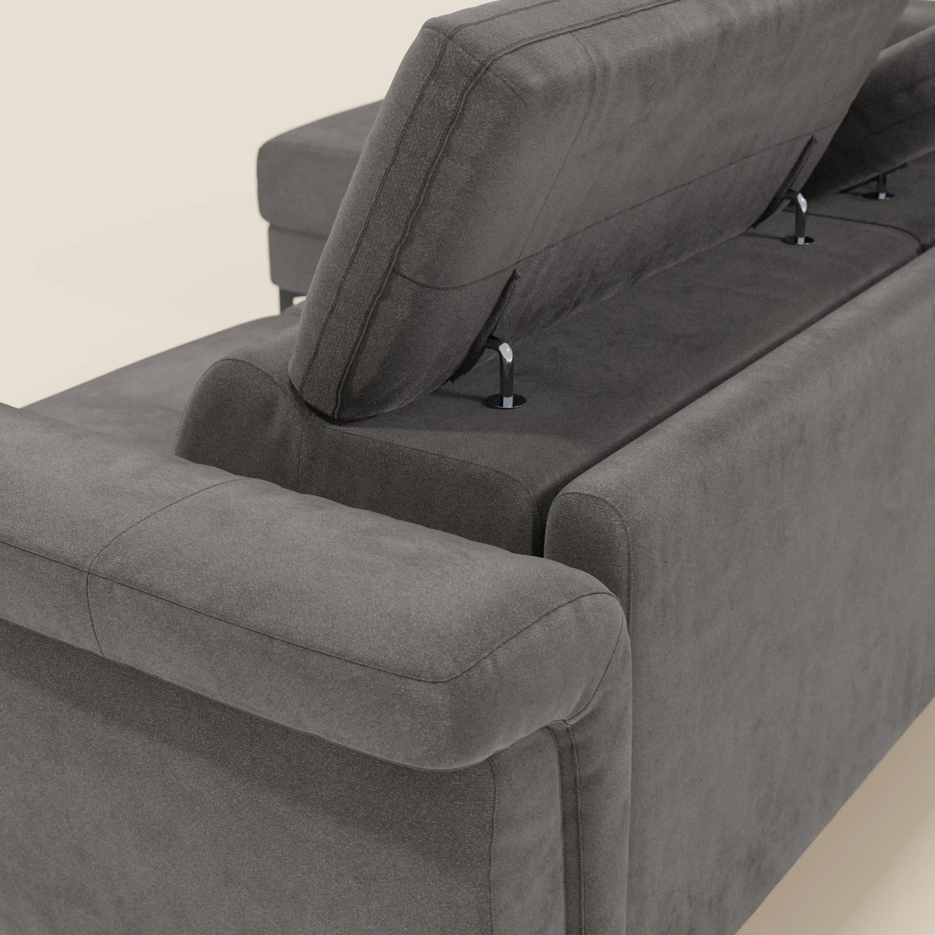 Capri canapé convertible avec méridienne coffre et têtières réglables - Tissu Effet Velours Détachable T30 - Image 185