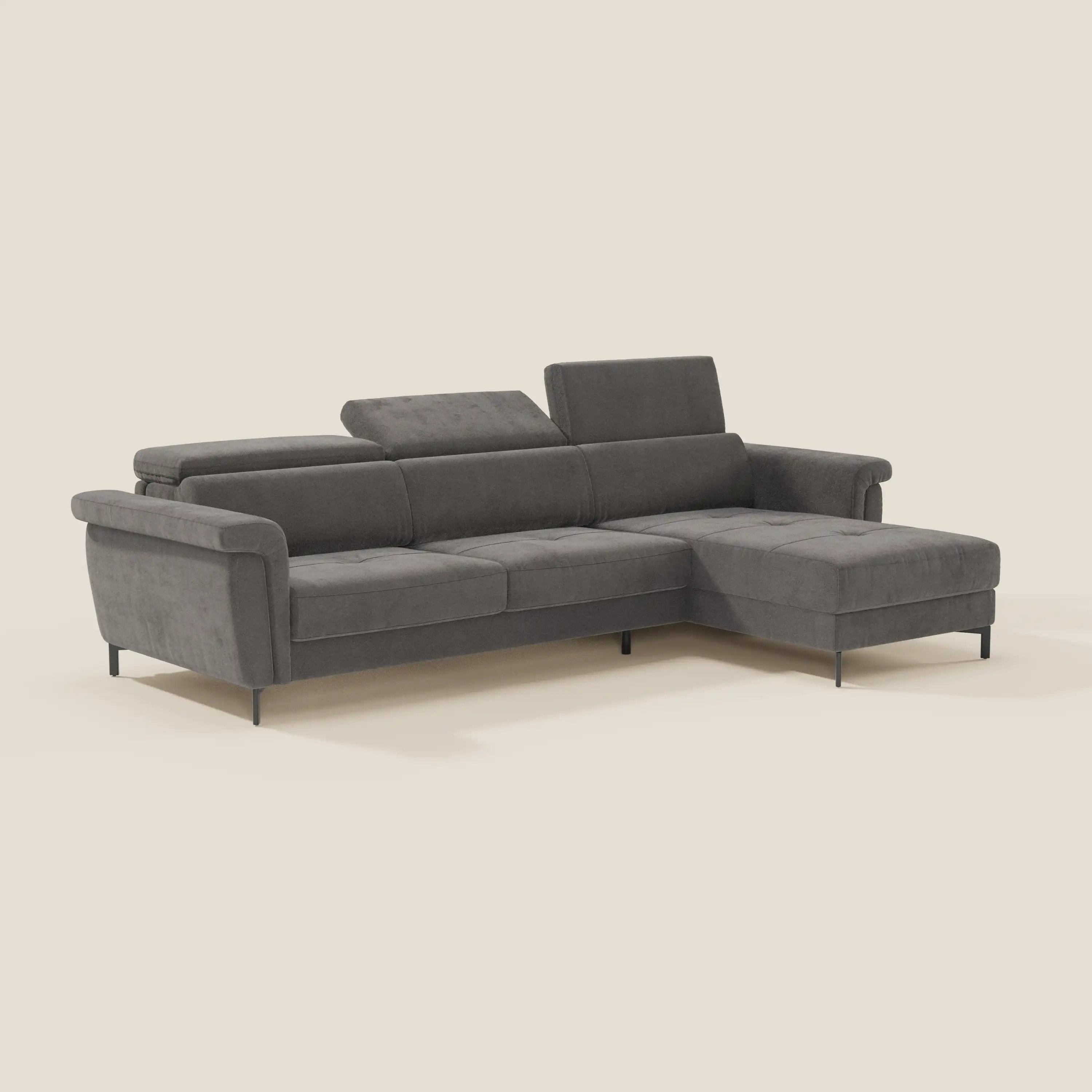 Capri canapé convertible avec méridienne coffre et têtières réglables - Tissu Effet Velours Détachable T30 - Image 187